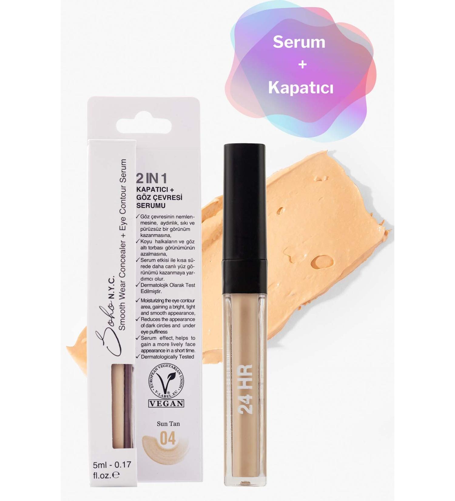 Soho NYC Vegan Under Eye Dark Circles And Bags Serum Concealer 5ml - Sun Tan - Buy Online on GoSupps.com