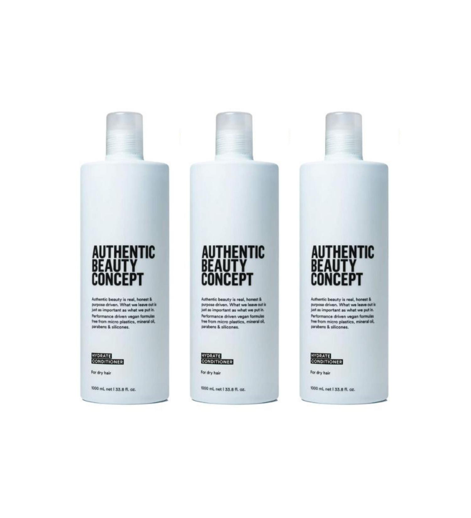 Authentic Beauty Concept Economical 3 Piece Hydrate Hair Conditioner 1000 ML-Pump Gift