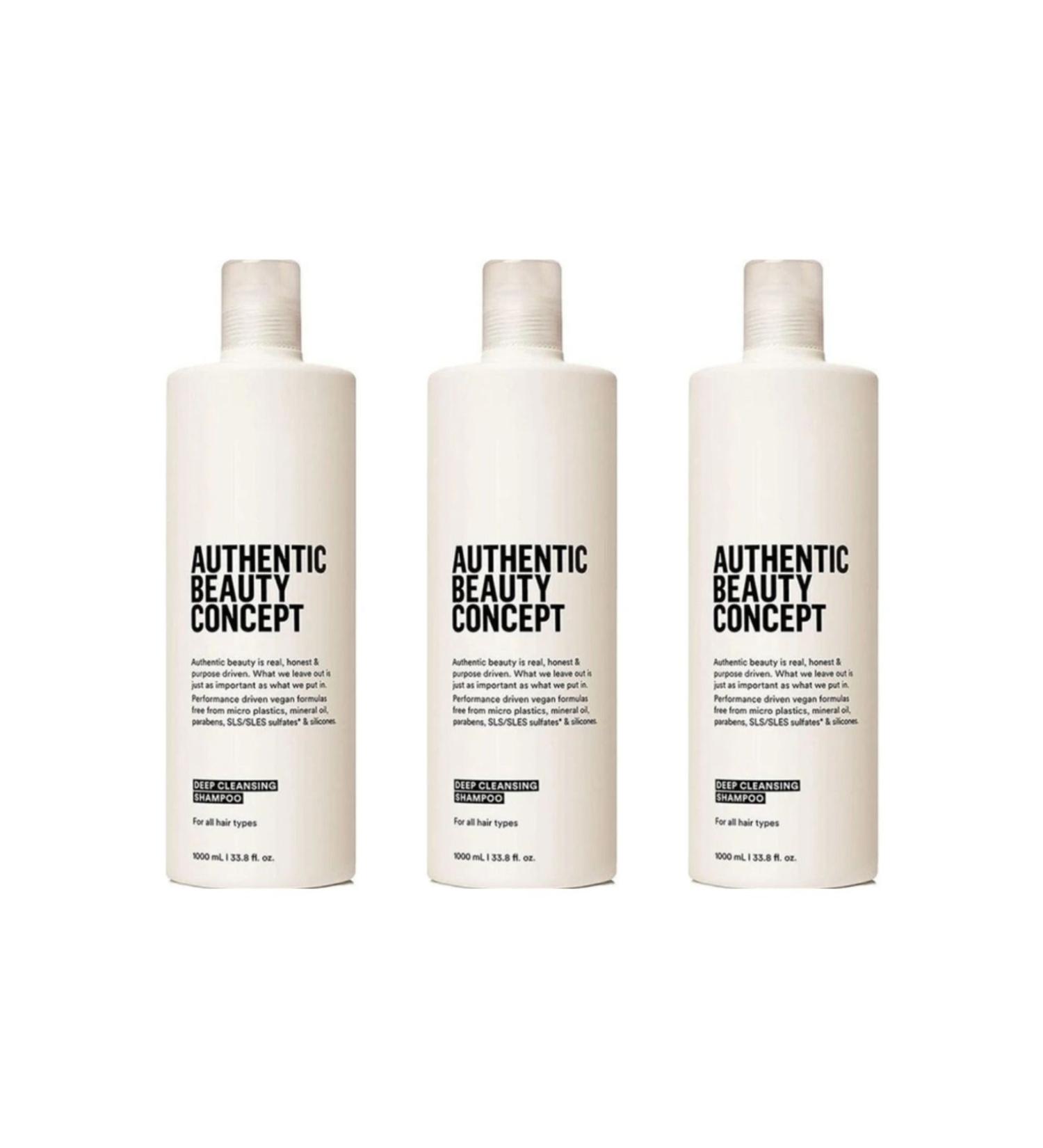Authentic Beauty Concept Economic 3 PCS Deep Cleansing Shampoo 1000 ML- Pump Gift 0 Original