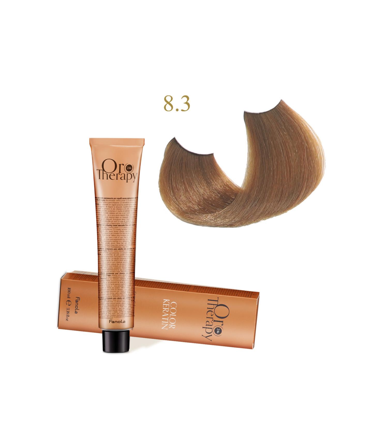 Fanola Oro Therapy 24k Color Keratin With Gold & Argan Oil 100ml (ammonia Free) 8.3