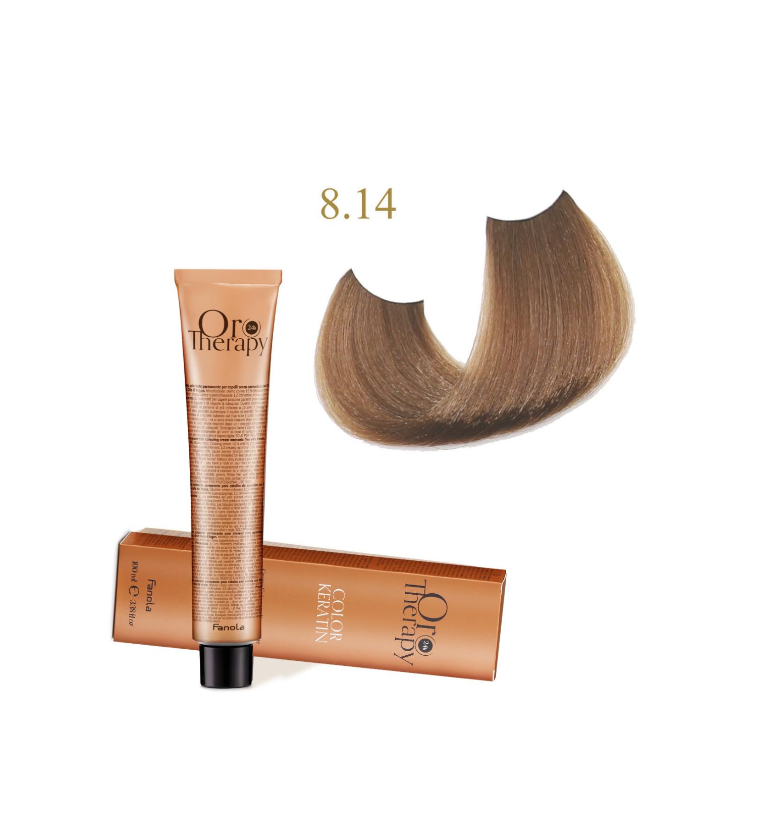 Fanola Oro Therapy 24k Color Keratin With Gold & Argan Oil 100ml (ammonia Free) 8.14 G anduja