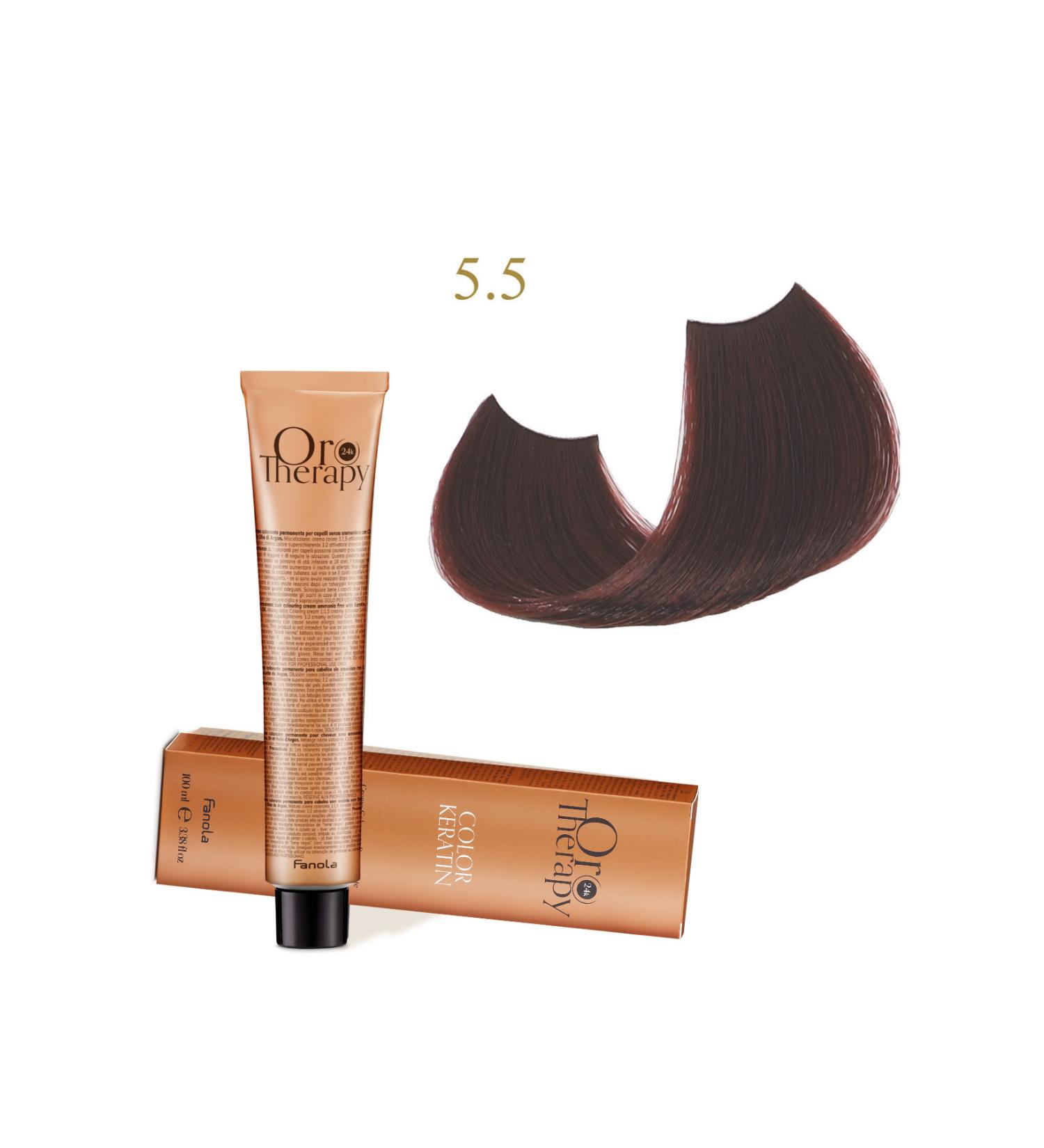 Fanola Oro Therapy 24k Color Keratin With Gold & Argan Oil 100ml (ammonia Free) 5.5