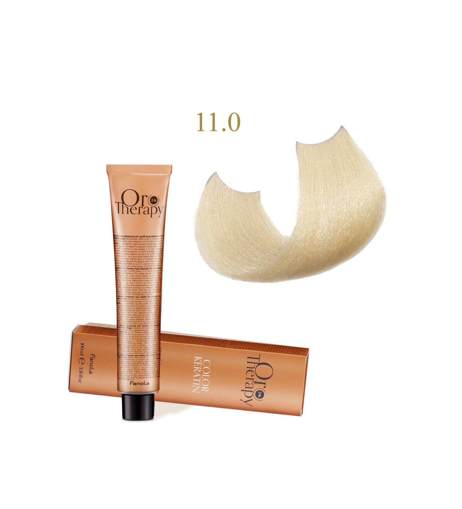 Fanola Oro Therapy 24k Color Keratin With Gold & Argan Oil 100ml (ammonia Free) 11.0