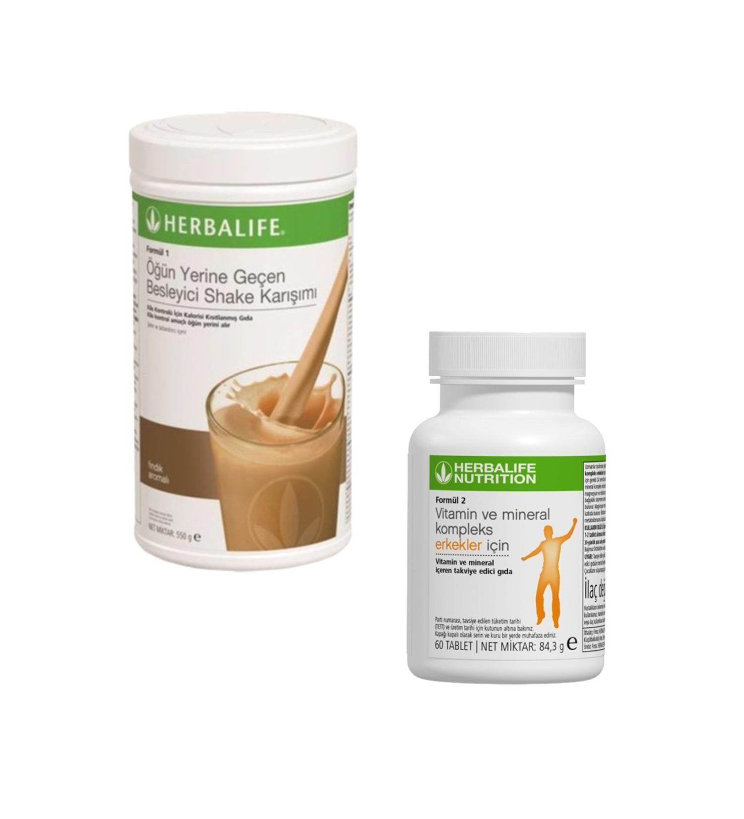 Herbalife Formula 1 Shake Hazelnut + Formula 2 Vitamin Men 60 Tablets