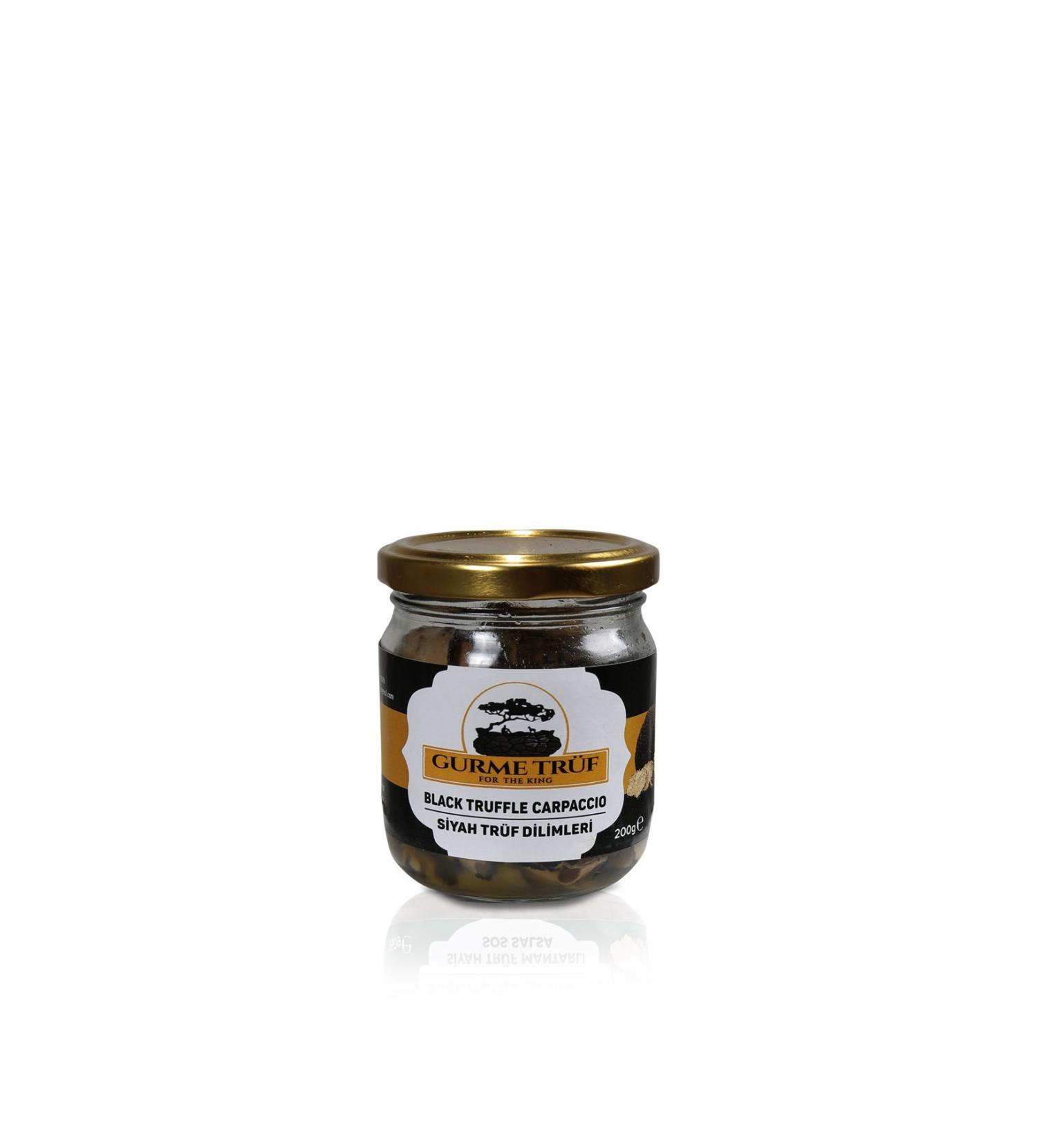 gourmet truffle Black Truffle Mushroom Slices carpaccio 200 gr tuber Aestivum Canned - Buy Online on GoSupps.com