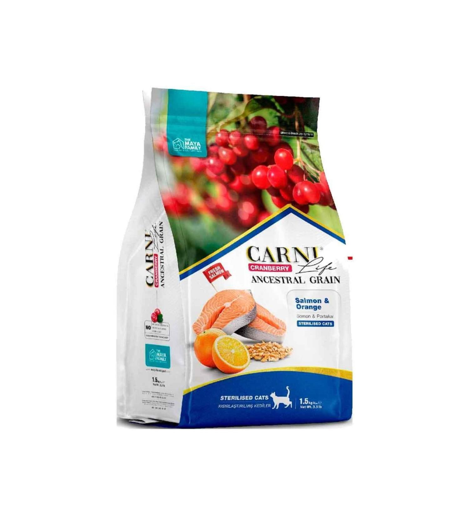 CARNI LIFE Carni Life Neutered Cat Food 10 Kg Salmon Orange Cranberry