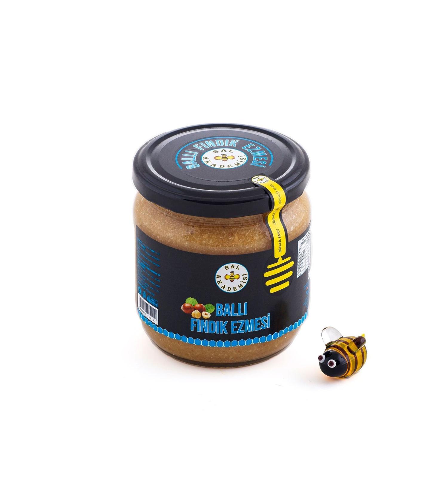 HONEY ACADEMY Raw Honey Hazelnut Paste 300 gr 0 Natural (FREE ADDITIVES - SUGAR FREE - GLUTEN FREE)