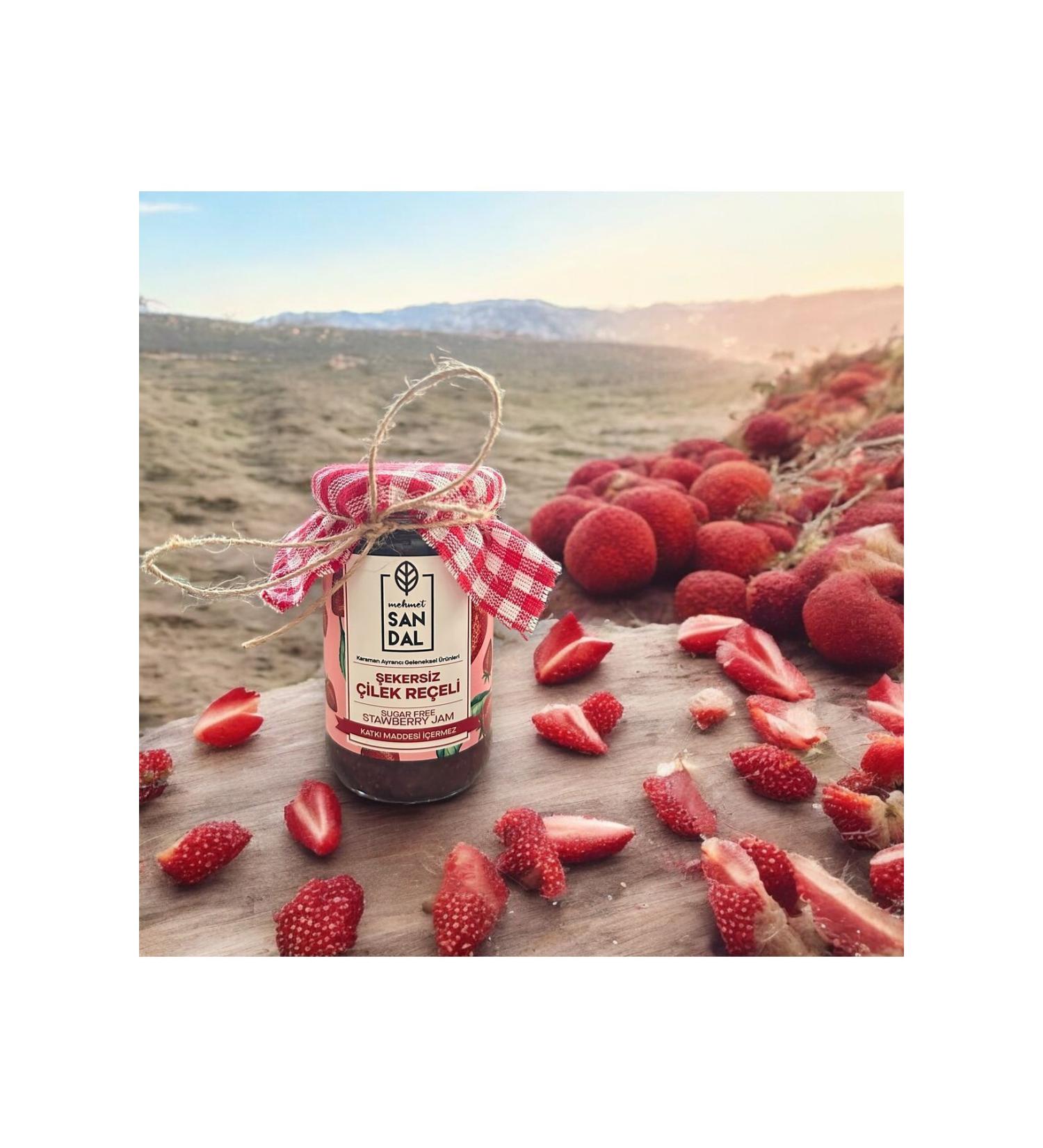Mehmet Sandal Sugar-Free Strawberry Jam 290 gr. - Natural Sugar-Free Strawberry Jam 290 gr. - Buy Online on GoSupps.com