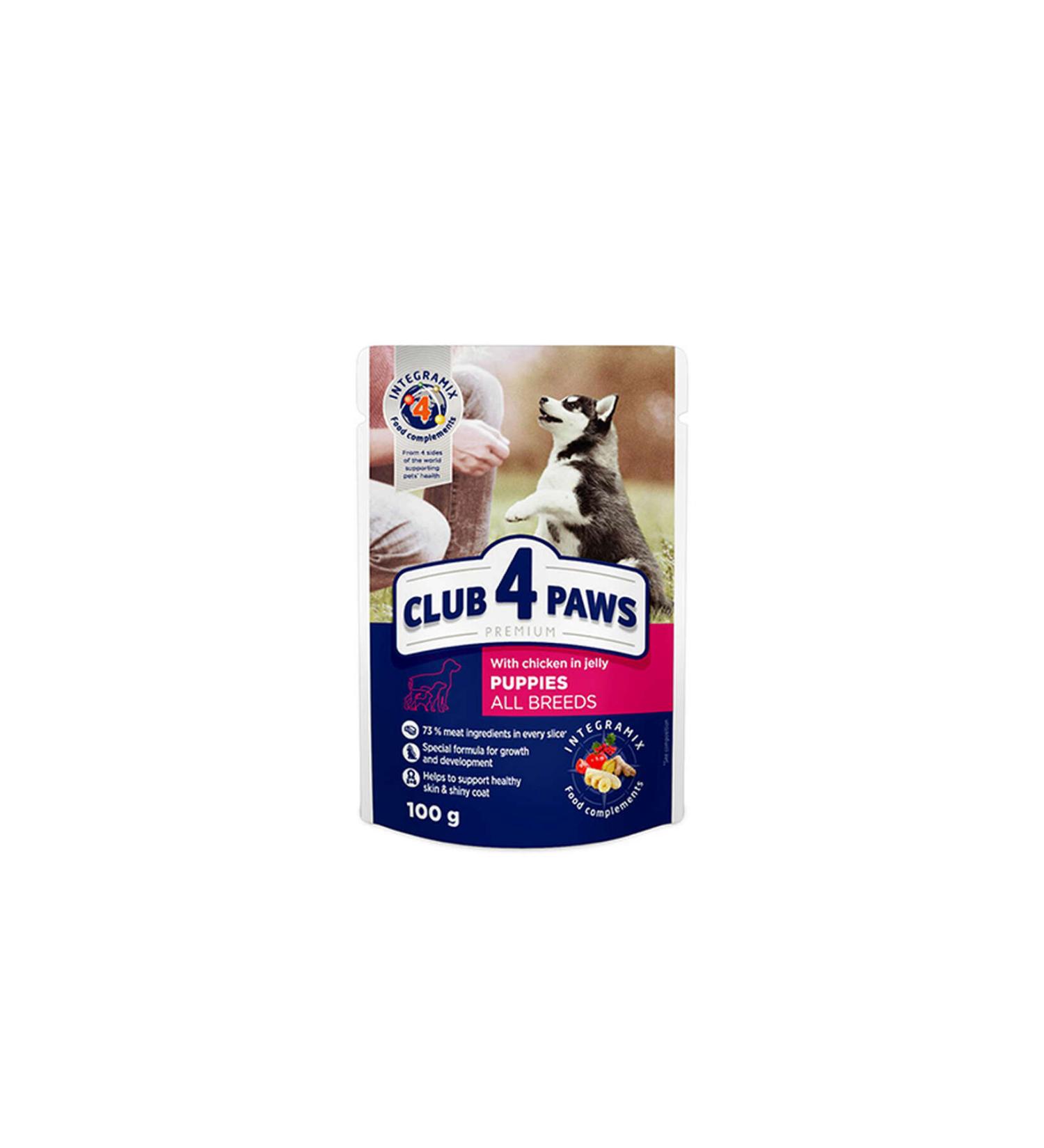 Club4Paws Chicken Pouch Puppy Jelly 100 gr X 6 Pieces 462122