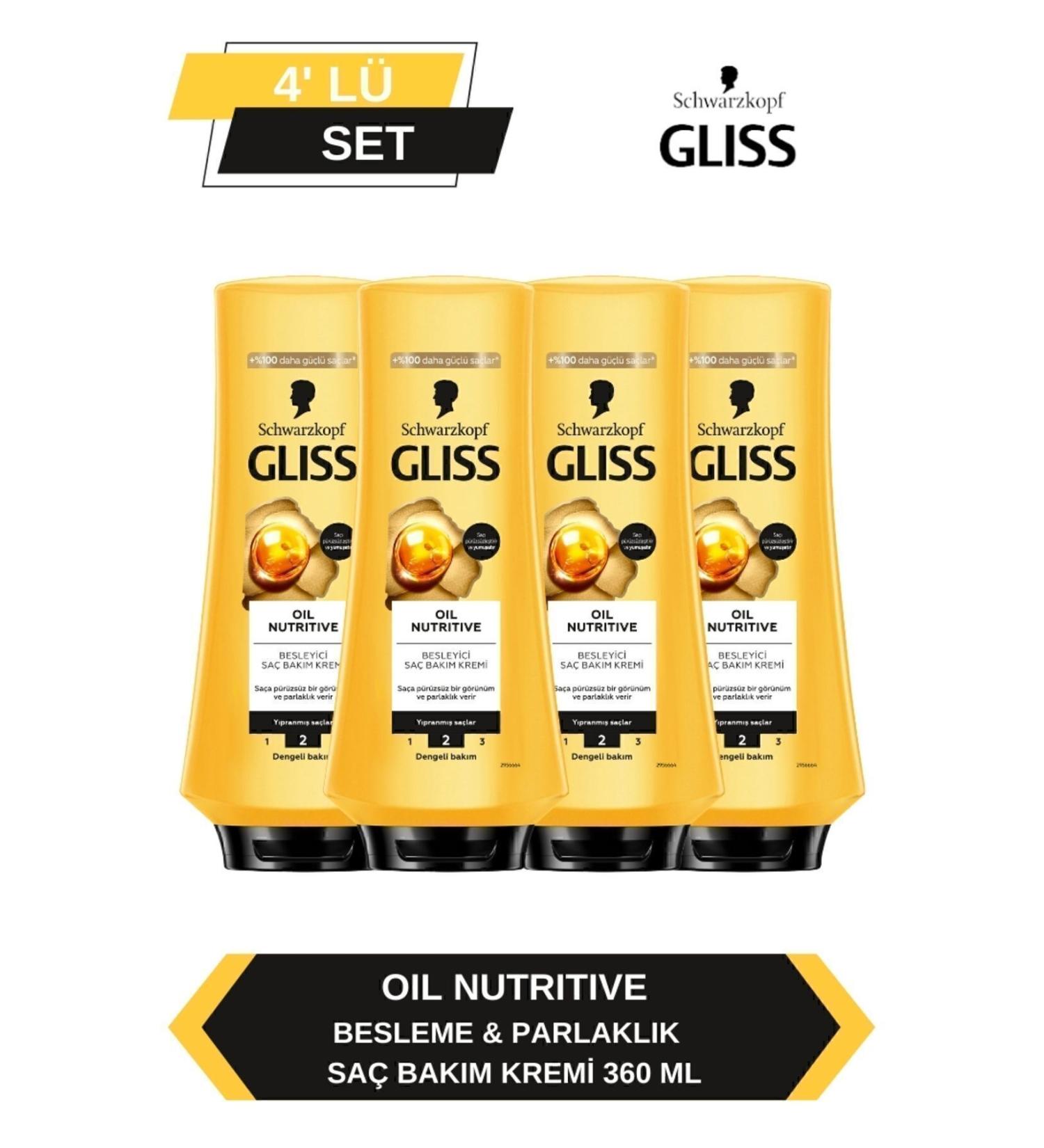 Gliss Oil Nutritive Hair Conditioner 360ml x Set of 4 - Buy Online on GoSupps.com