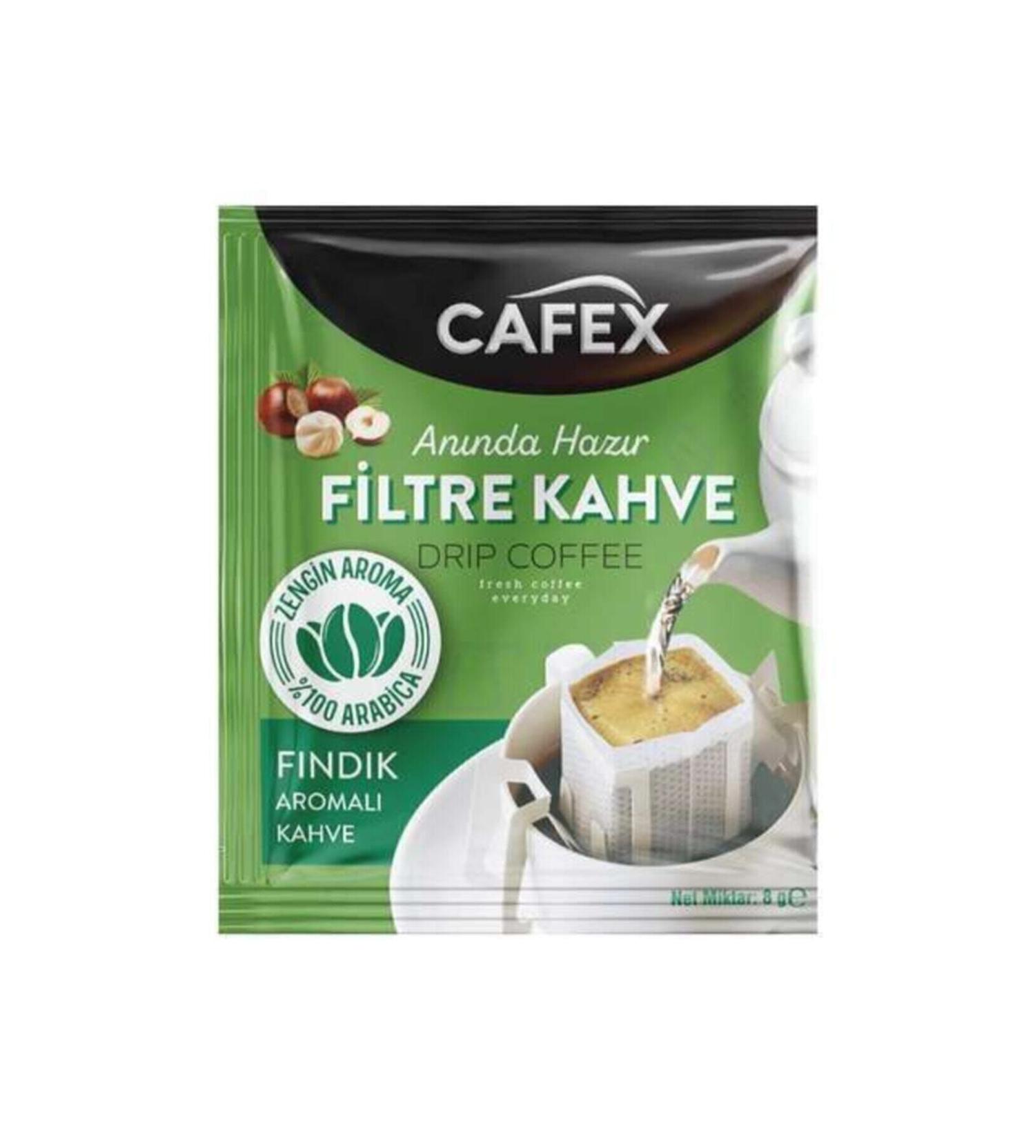 CAFEX 10 Pack Filter Coffee Hazelnut Flavored 8 Gr