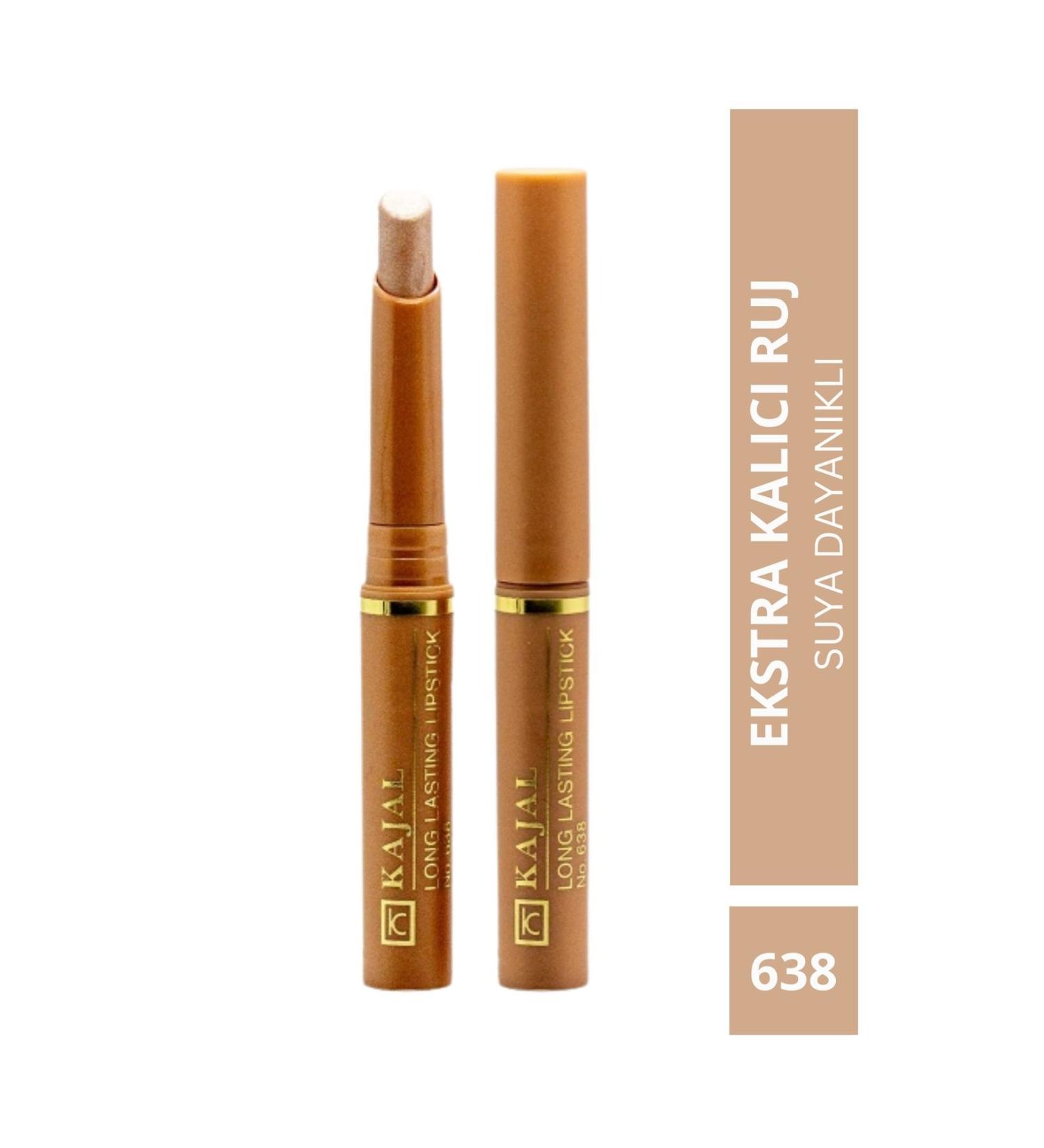 KAJAL Long Lasting Metallic Beige Lipstick & Long Lasting Metallic Beige Lipstick - No:638 - Buy Online on GoSupps.com