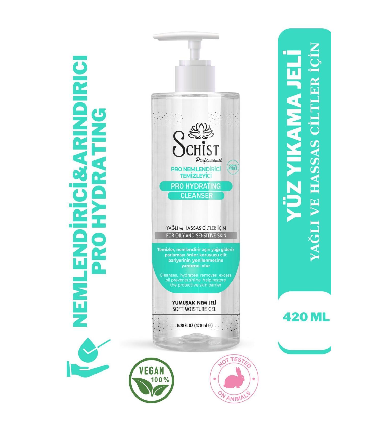 Schist Professional Pro Hydrating Face Wash Gel 400+20 ML