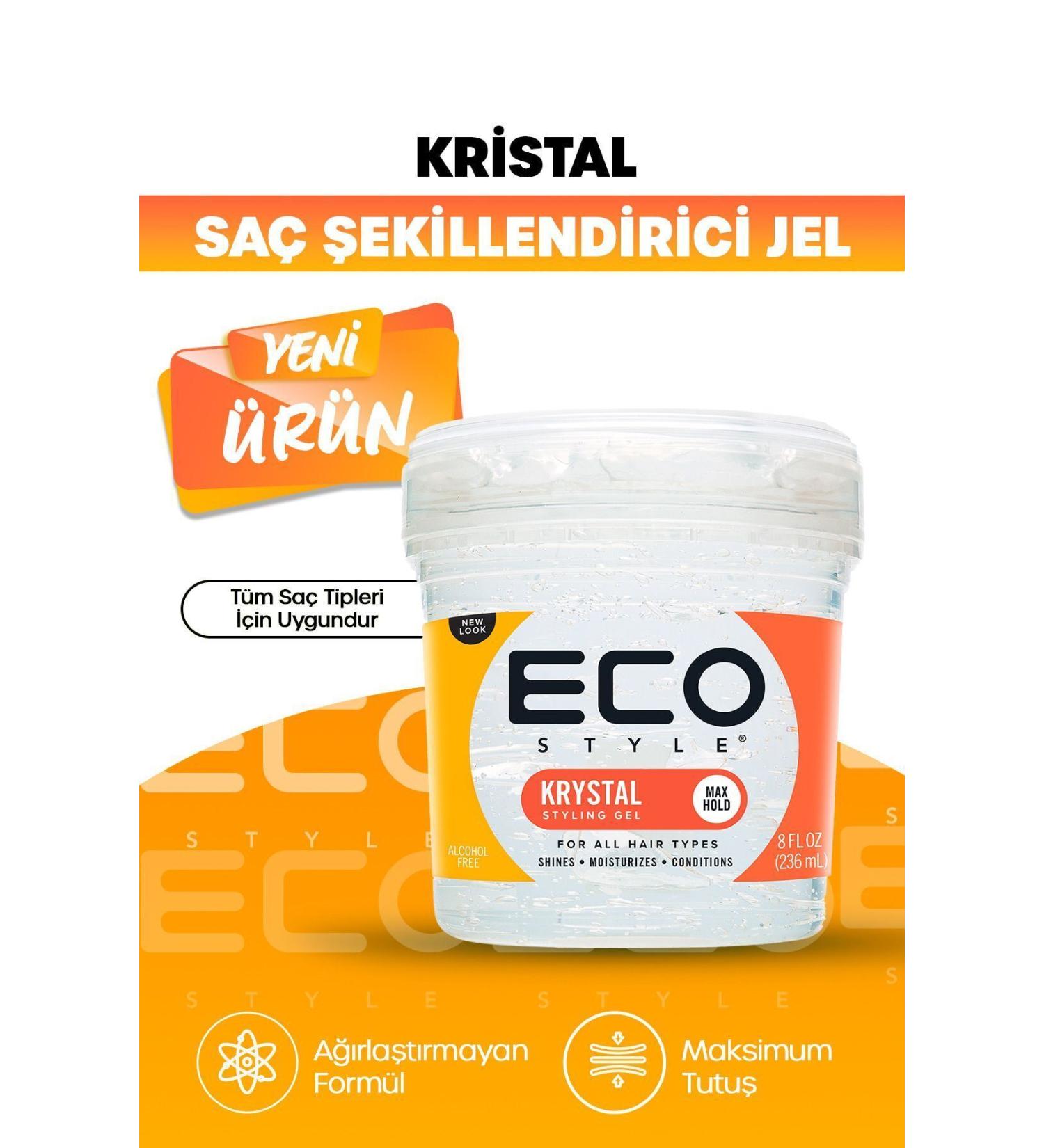 ECO Style Crystal UV Protection Full and Voluminous Styling 236ml Krystal Styling Gel - Buy Online on GoSupps.com