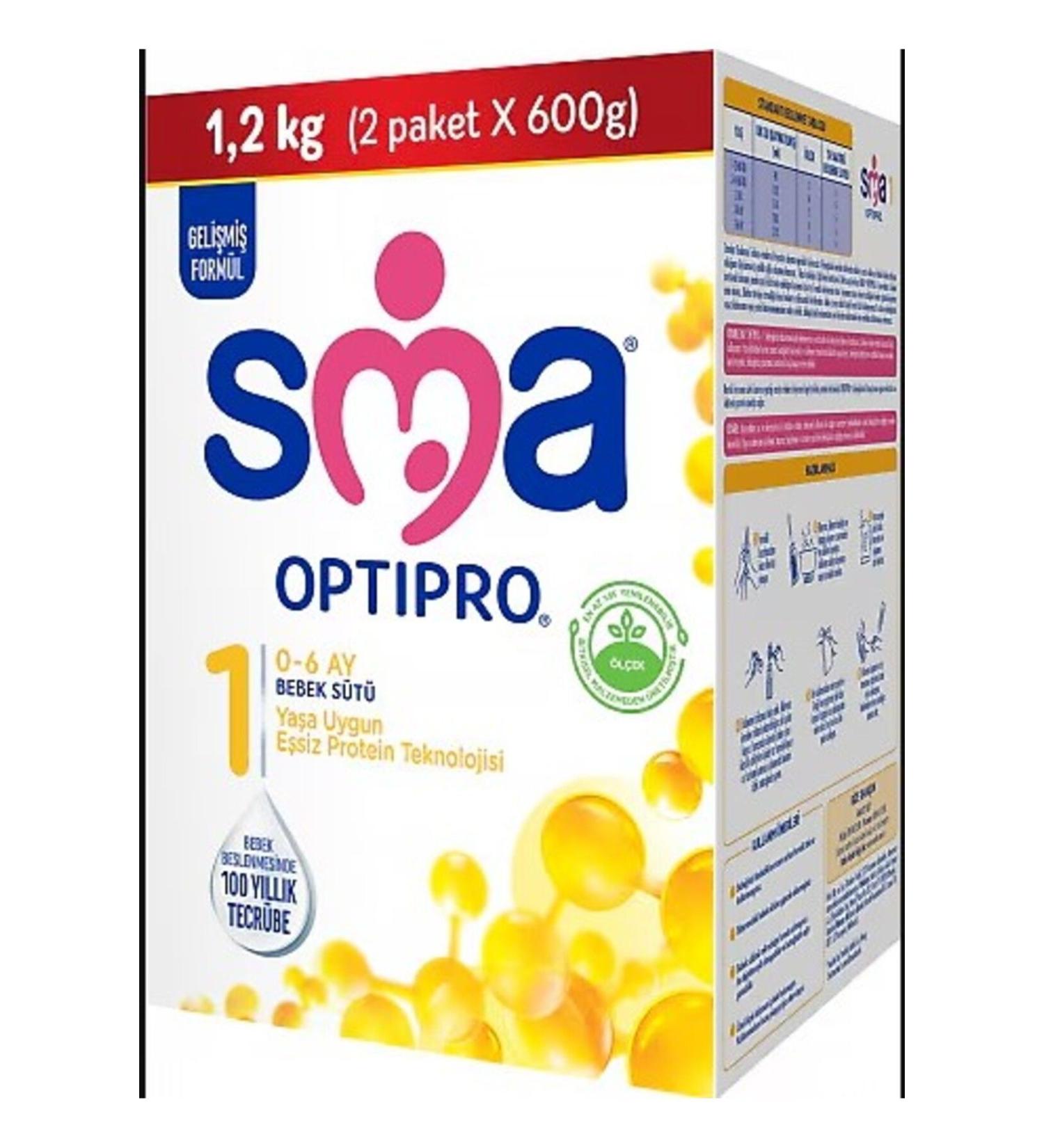 SMA Optipro 1 Probiotic Follow-On Milk 1200 gr 3 Pieces