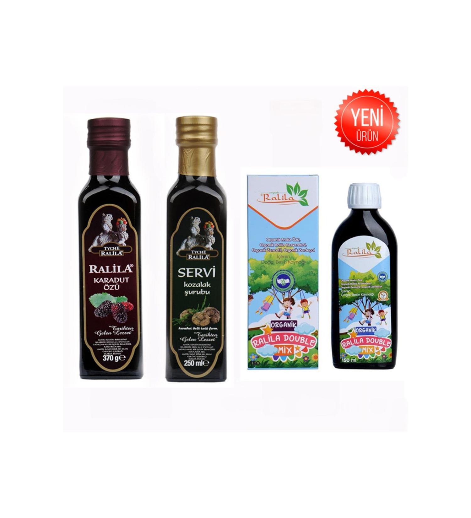 Durgun Bebe Ralila Organic Double Mix Black Mulberry Extract Cypress Cone Syrup Set