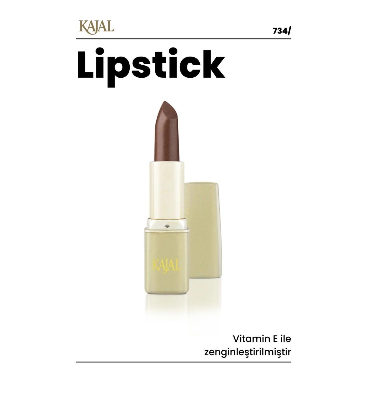 KAJAL Dark Earth Brown Lipstick & Dark Earth Brown Lipstick - No: 734 - Buy Online on GoSupps.com
