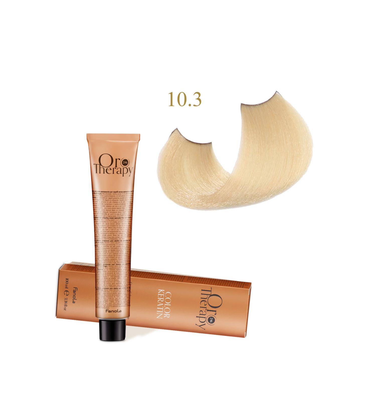 Fanola Oro Therapy 24k Color Keratin With Gold & Argan Oil 100ml (ammonia Free) 10.3