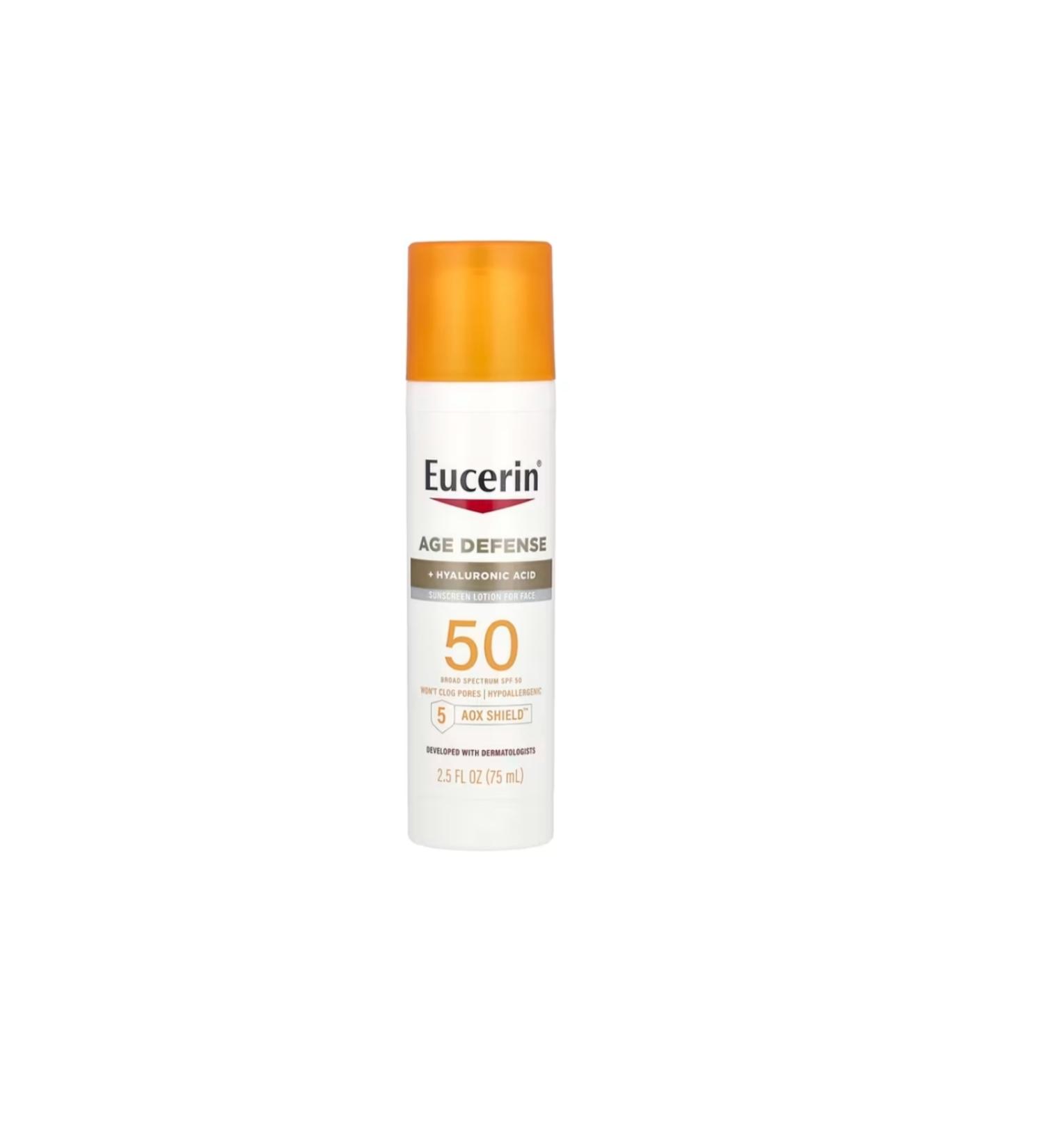 Eucerin Age Defense Lightweight Sunscreen Lotion For Face SPF 50 Fragrance Free 2.5 fl oz (75 ml)