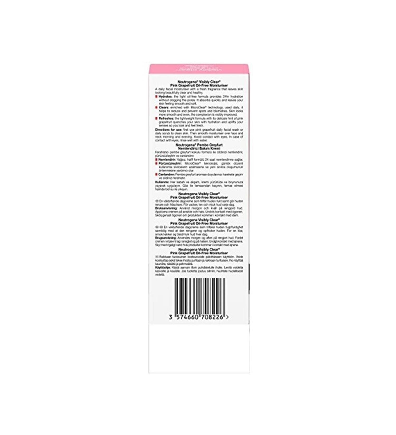 Neutrogena Visibly Clear Pink Grapefruit Oil-Free Moisturizer 50 Ml