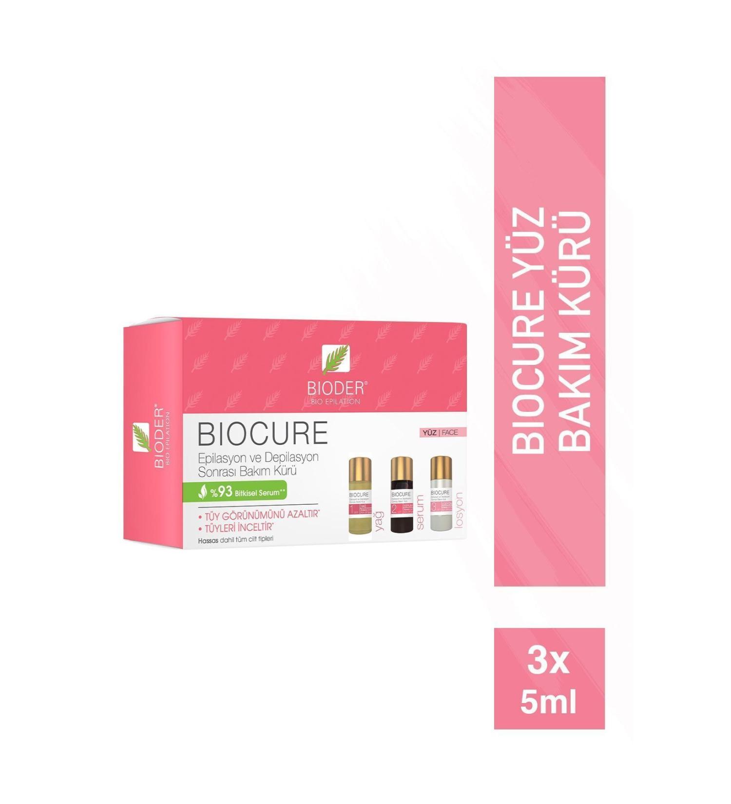 Bioder Biocure Hair Reducing Cure 3 X 5 ml - For Unwanted Hair on the Face - Buy Online on GoSupps.com