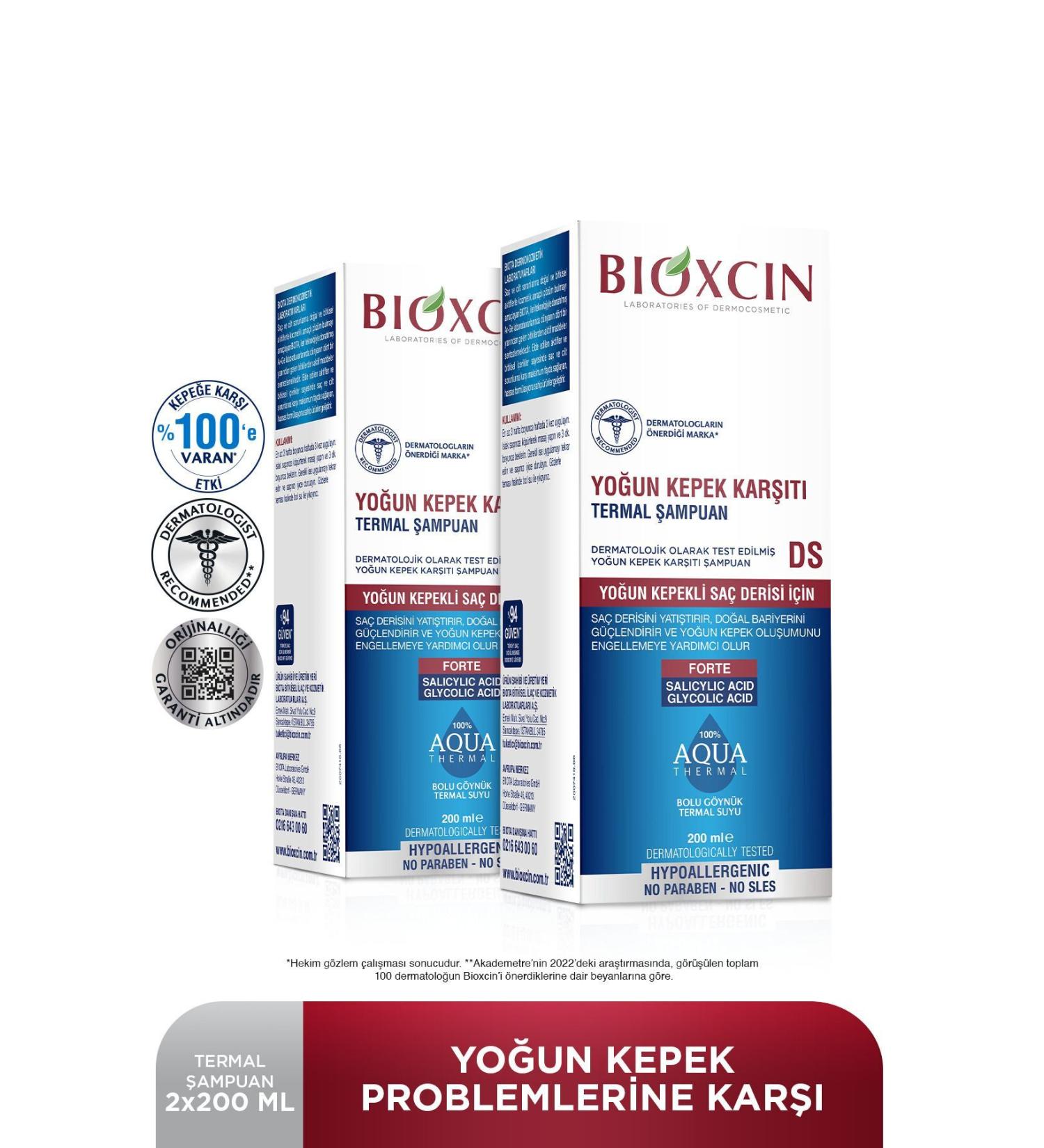 Bioxcin Aqua Thermal DS Intensive Anti-Dandruff Shampoo 200 ml Set of 2 - Buy Online on GoSupps.com