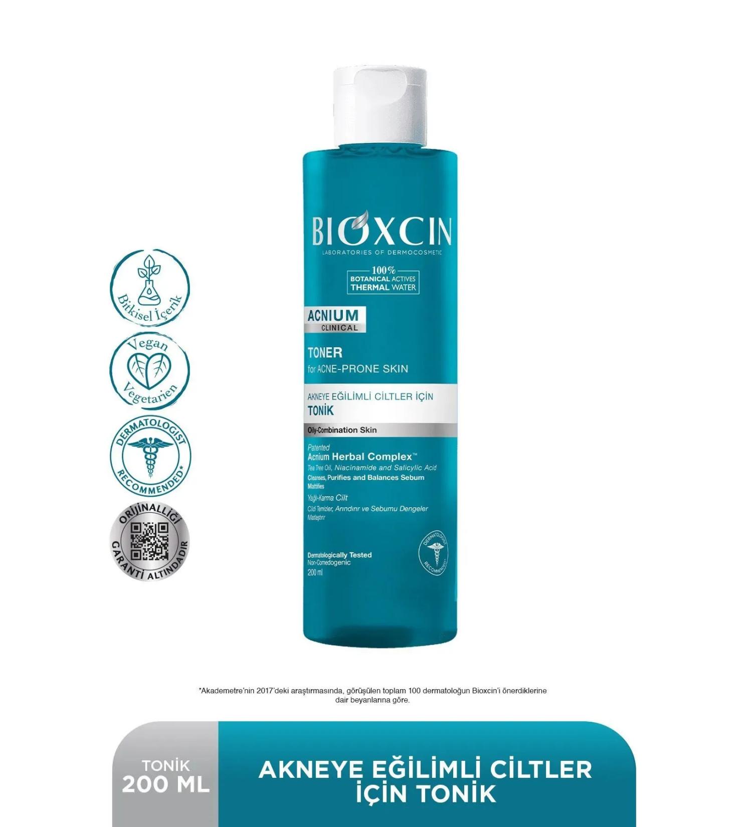 Bioxcin Acnium Tonic 200 Ml Clinical Vegan For Acne Prone Skin Pack of 2 - Buy Online on GoSupps.com