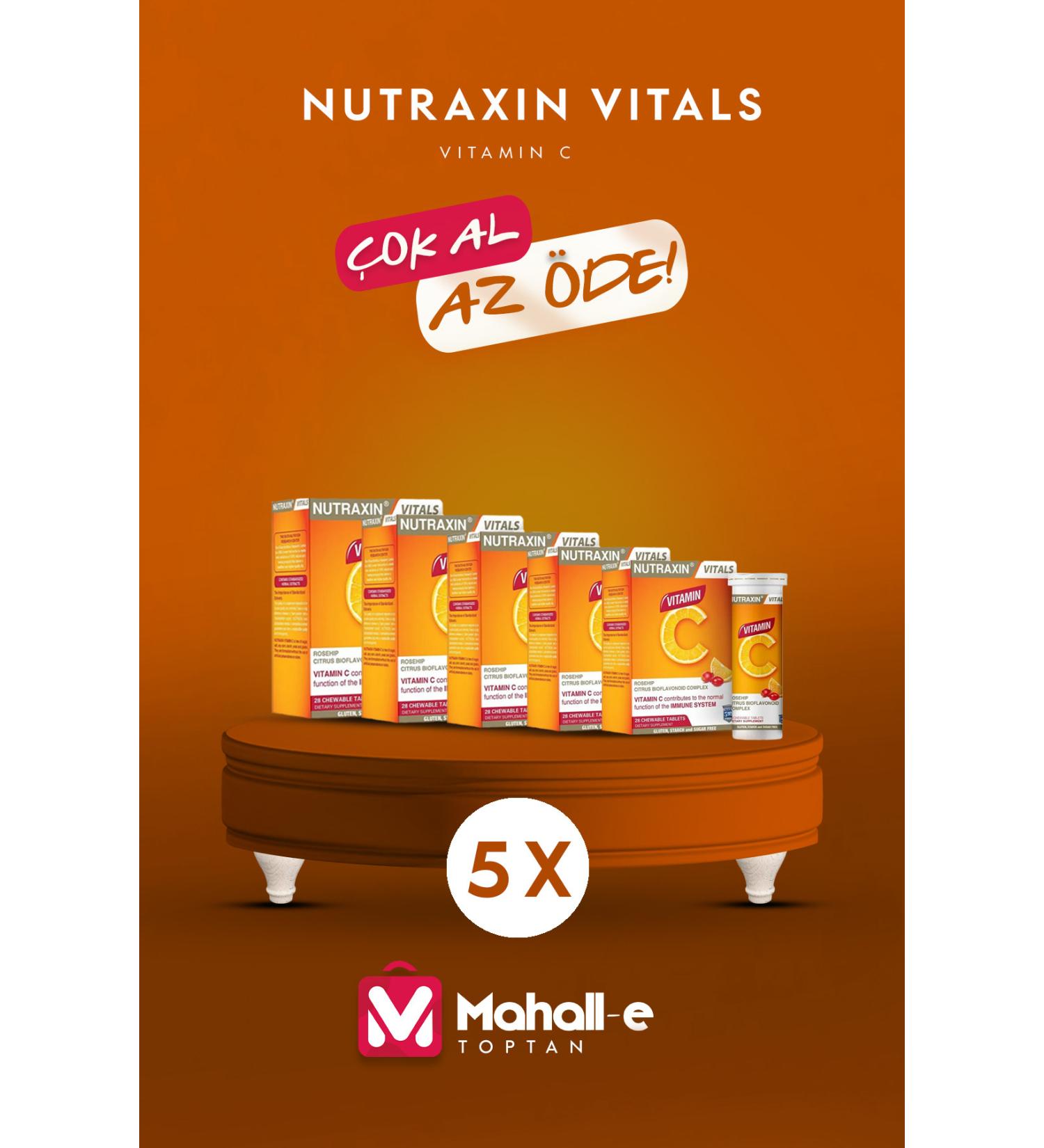 Nutraxin Vitamin C 28 Chewable Tablets 1 000 Mg 5 Pack