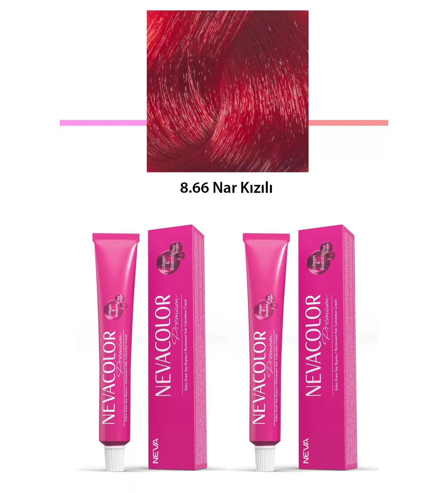 Skygo 2 Set Premium 8.66 Pomegranate Red - Permanent Cream Hair Dye 2 X 50 g Tube