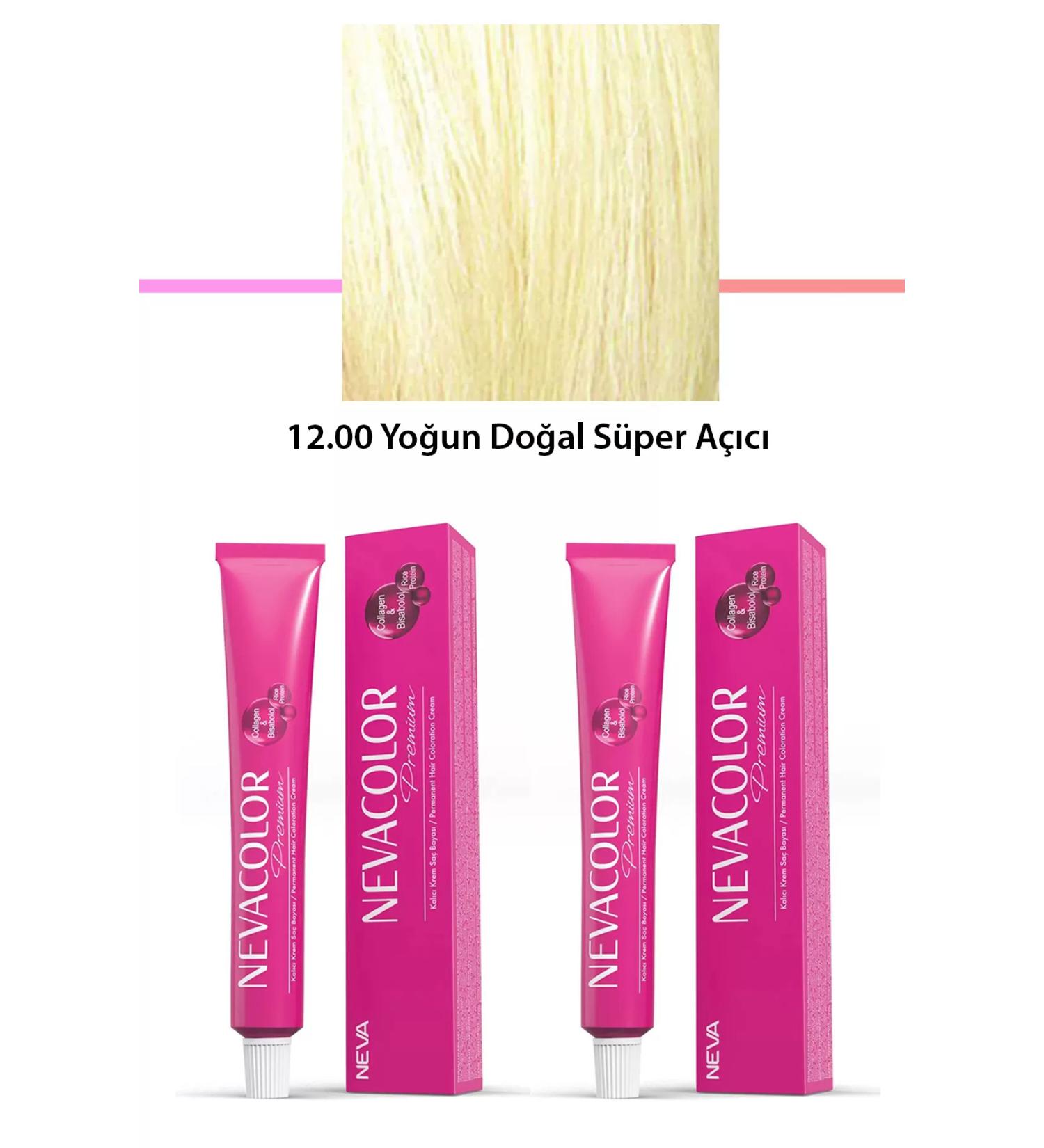 Skygo 2 Set Premium 12.00 Intensive Natural Super Lightener - Permanent Cream Hair Dye 2 X 50 g Tube