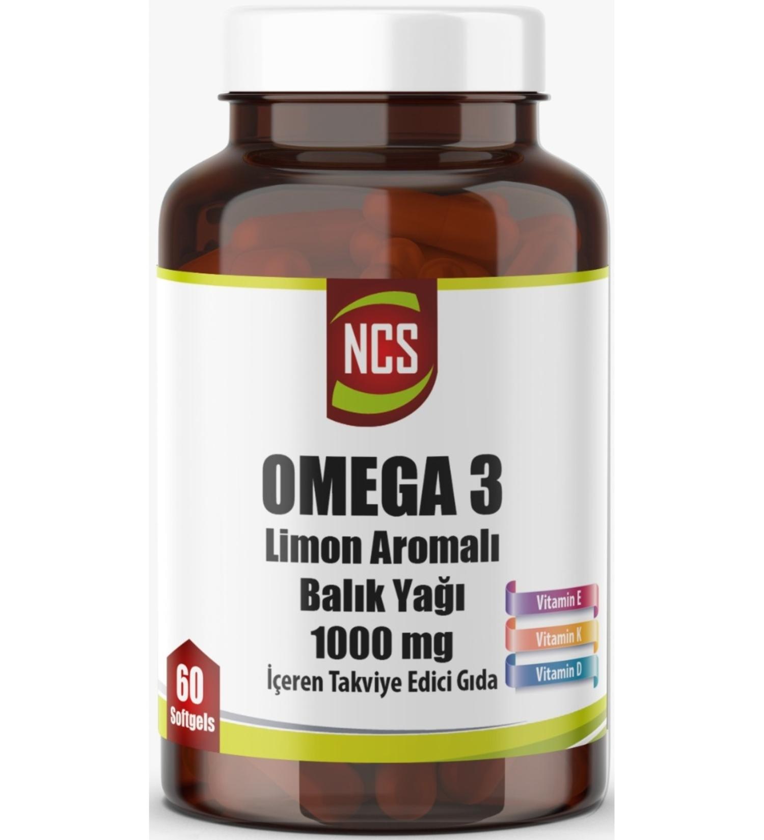 Ncs Lemon Flavored Omega 3 Fish Oil 1000 Mg Vitamin D Vitamin K Vitamin E 60 Softgels