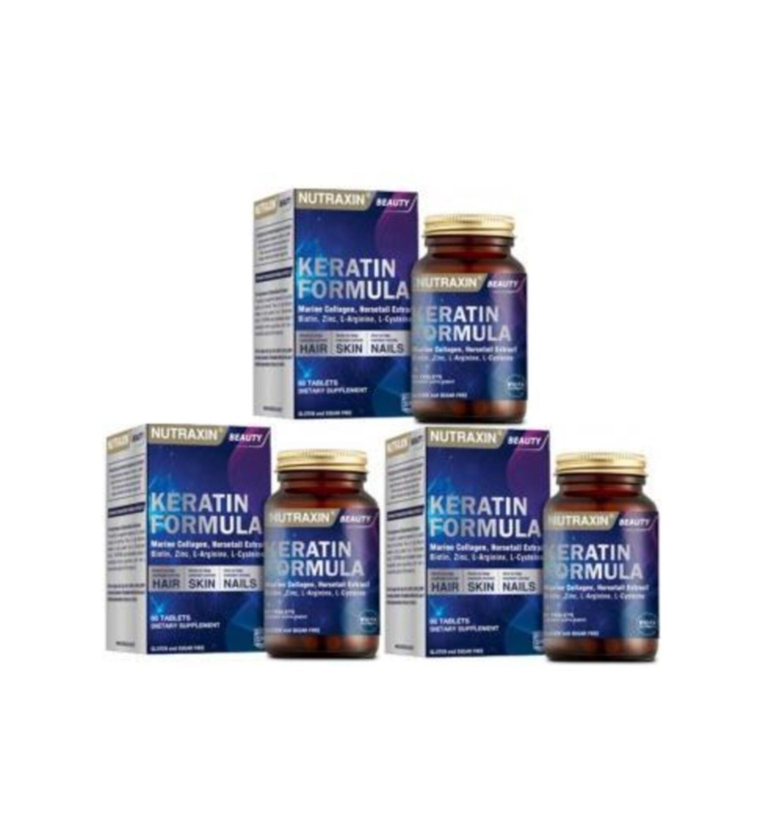 Nutraxin Keratin Formula 60 Tablets X 3 Pieces - Buy Online on GoSupps.com