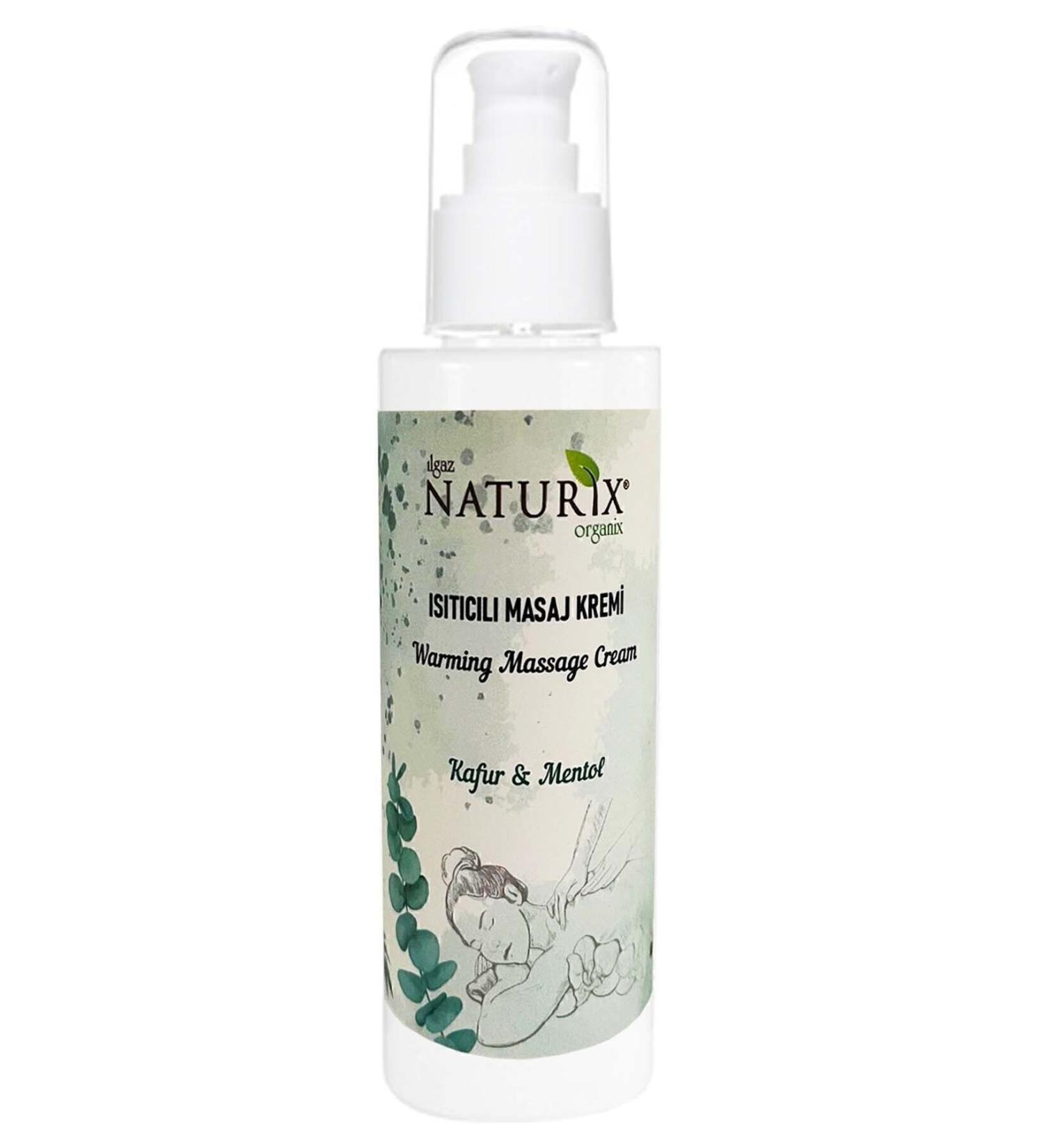 Naturix Heating Massage Cream Eucalyptus and Camphor Essence Menthol 7 Herb Essence Massage Cream 200 Ml