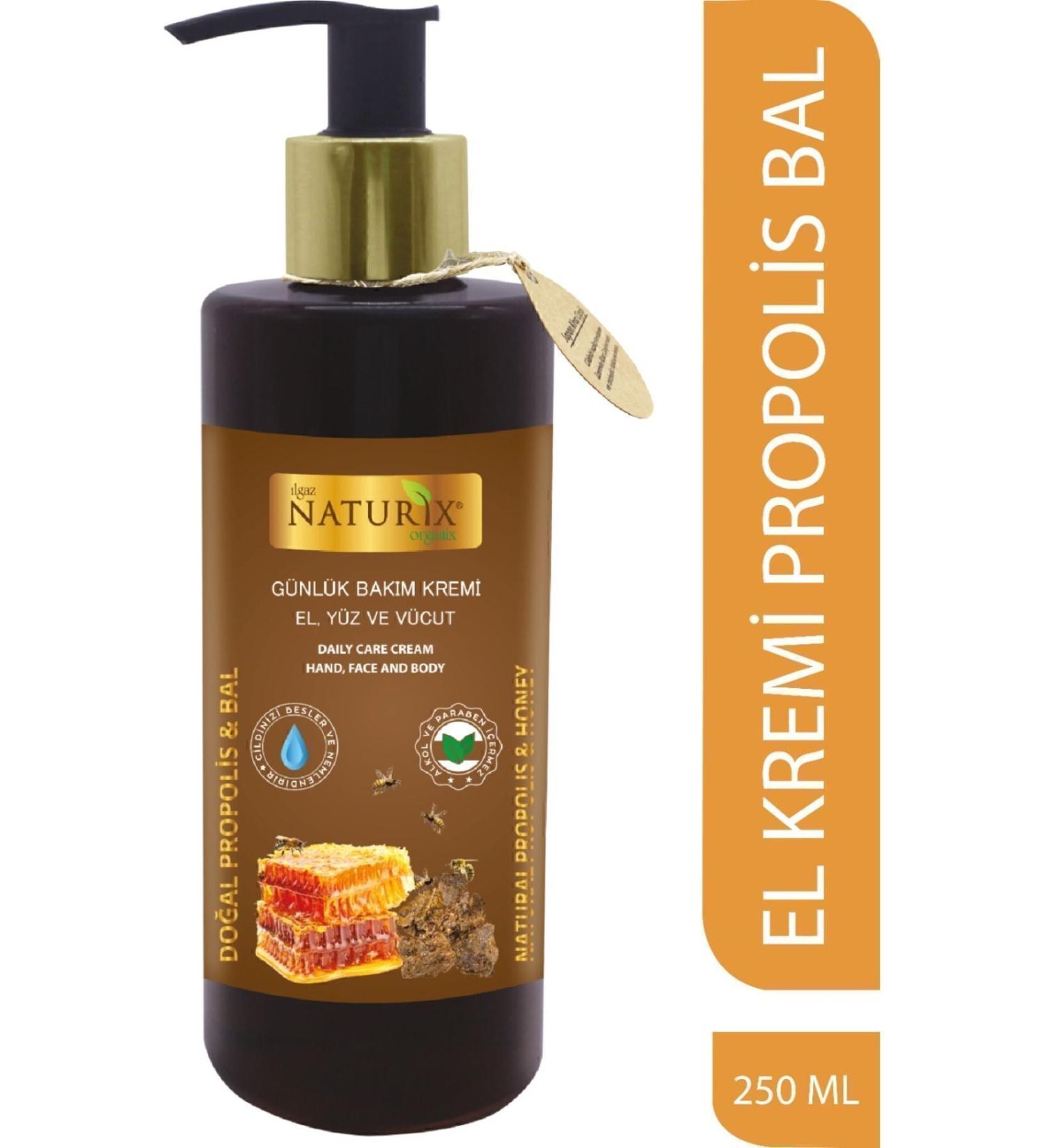 Naturix Natural Propolis & Honey Extract 250 Ml Organic Daily Care Cream Moisturizing Hand - Face - Body Cream - Buy Online on GoSupps.com