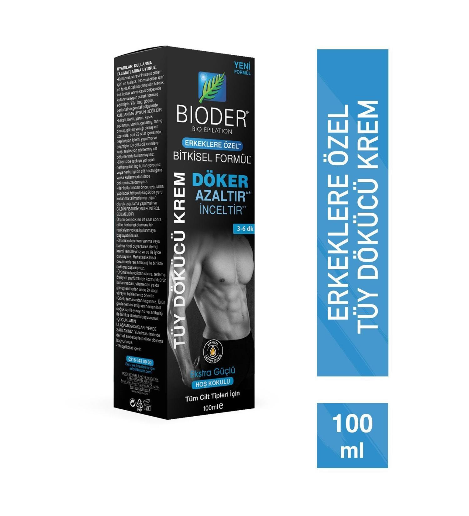 Bioder Men's Hair Removal Cream 100 ml Hair Reducing Effect - Buy Online on GoSupps.com