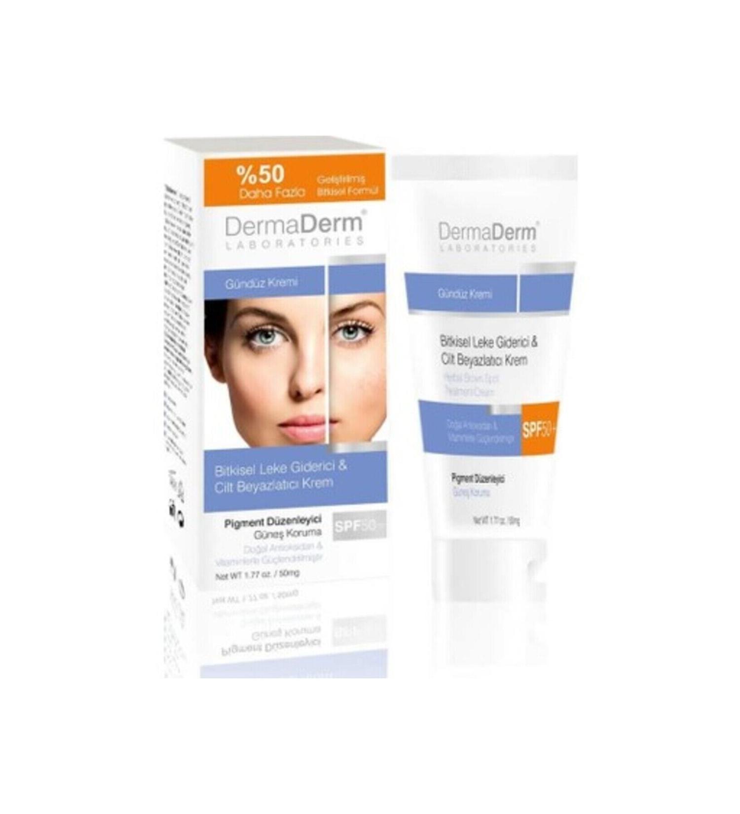 DermaDerm Day Cream 100ml (Spot Remover Skin Whitener Against Freckles and Sun Spots 100 Gr)