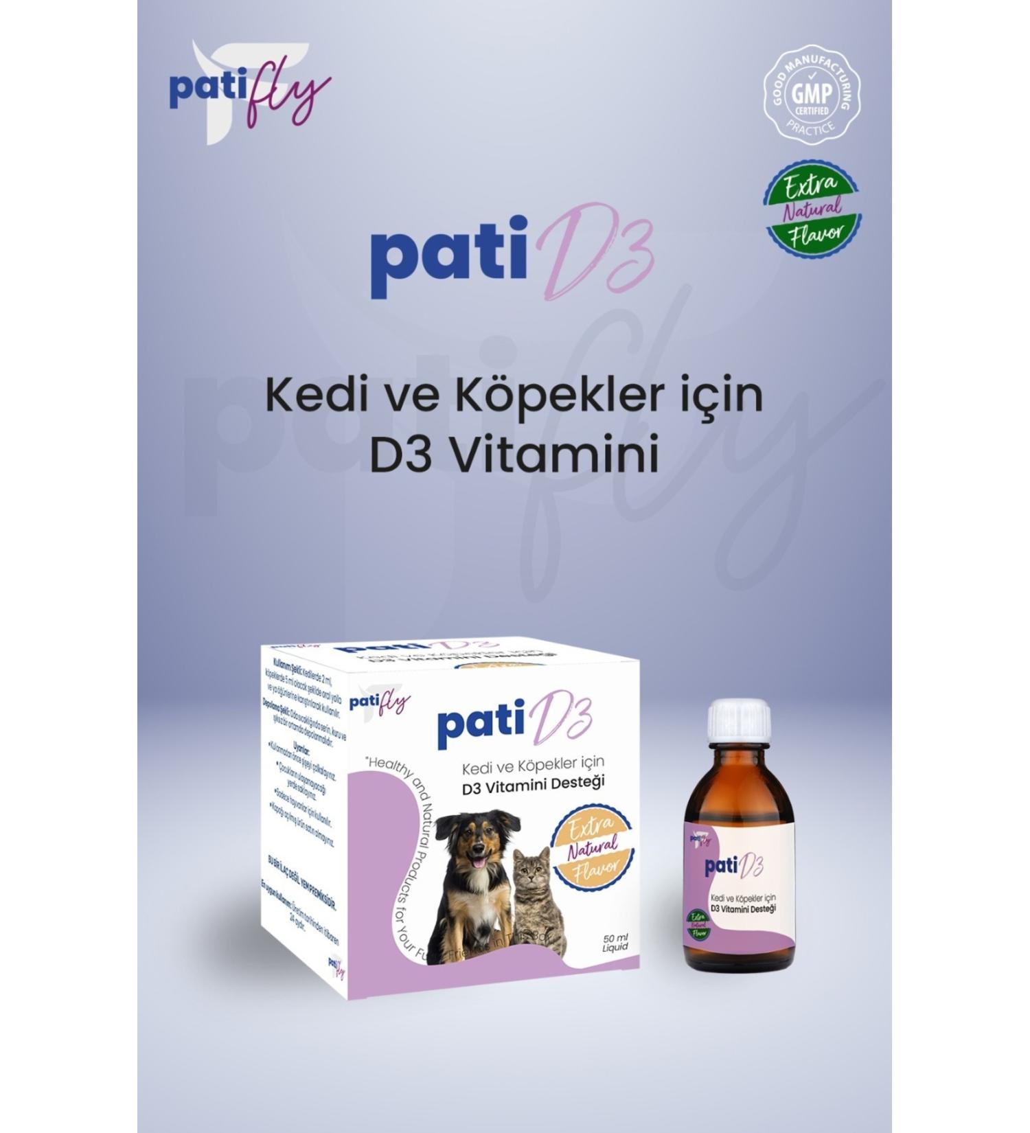 PAT FLY D3 Food Supplement Liquid for Cats and Dogs 50 ml - Buy Online on GoSupps.com