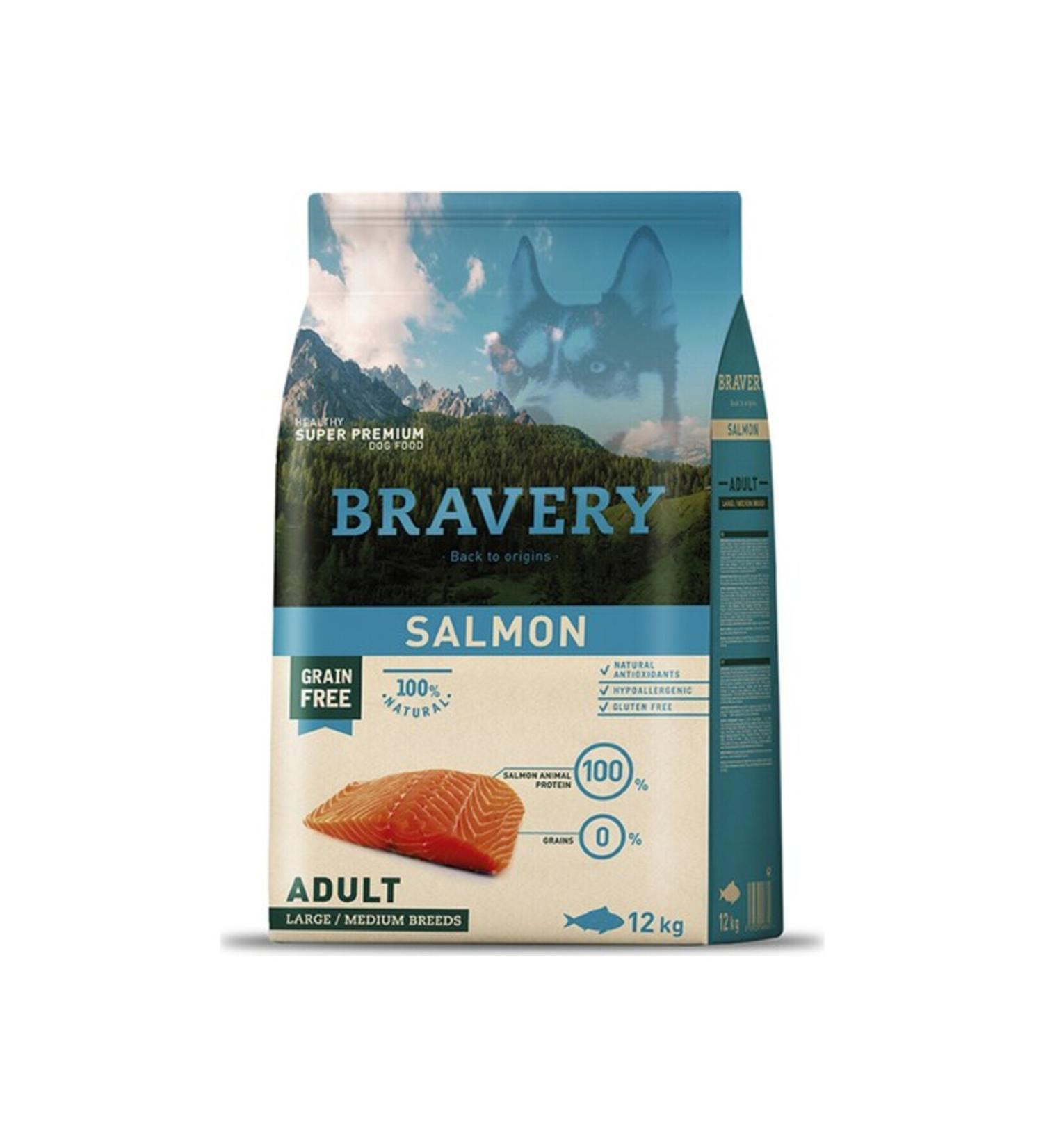 Braven Bravery Grain-Free Salmon Large/Medium Adult Dog Food 12kg