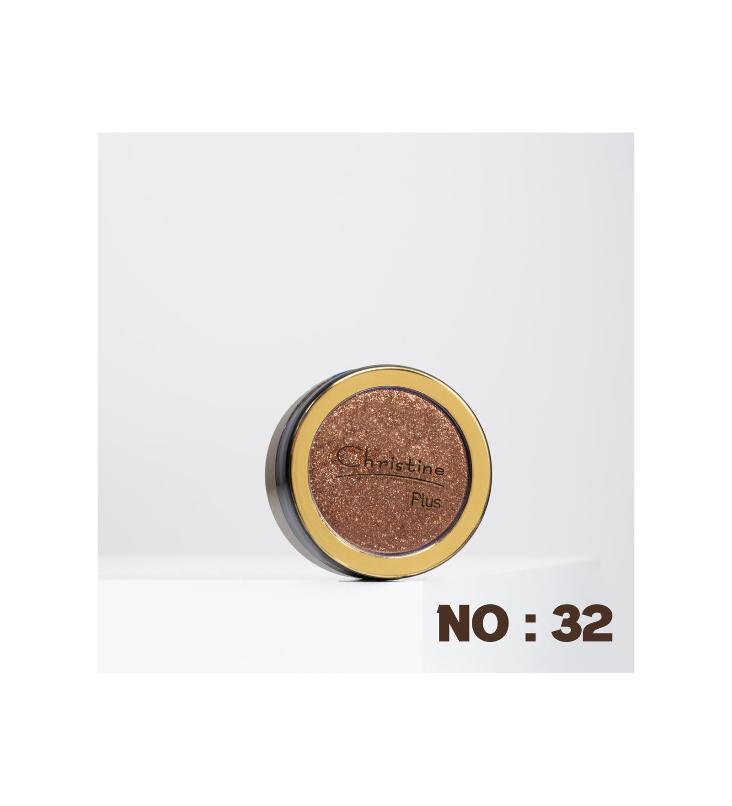 Christine Plus Glitter Single Eyeshadow Soft Color Shiny Eyeshadow Copper Eyeshadow No:32 - Buy Online on GoSupps.com