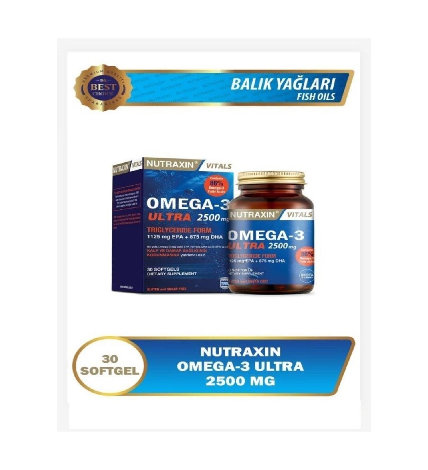 Nutraxin Omega-3 Ultra 2500 Mg 30 Softgel - Buy Online on GoSupps.com