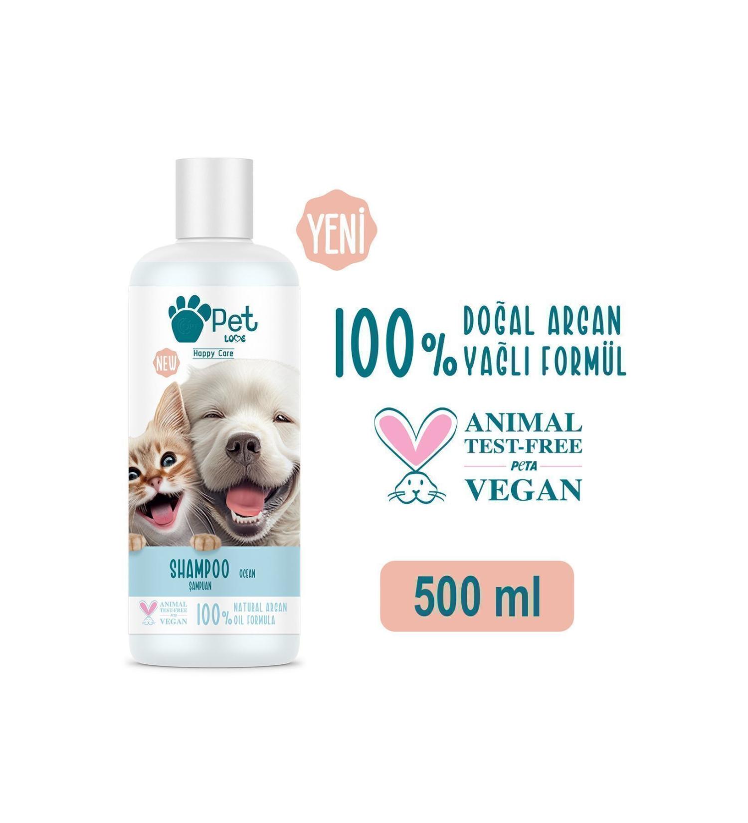 Pet Love Shampoo for Cats and Dogs Ocean 500 ml 100% Natural Argan Oil - Buy Online on GoSupps.com