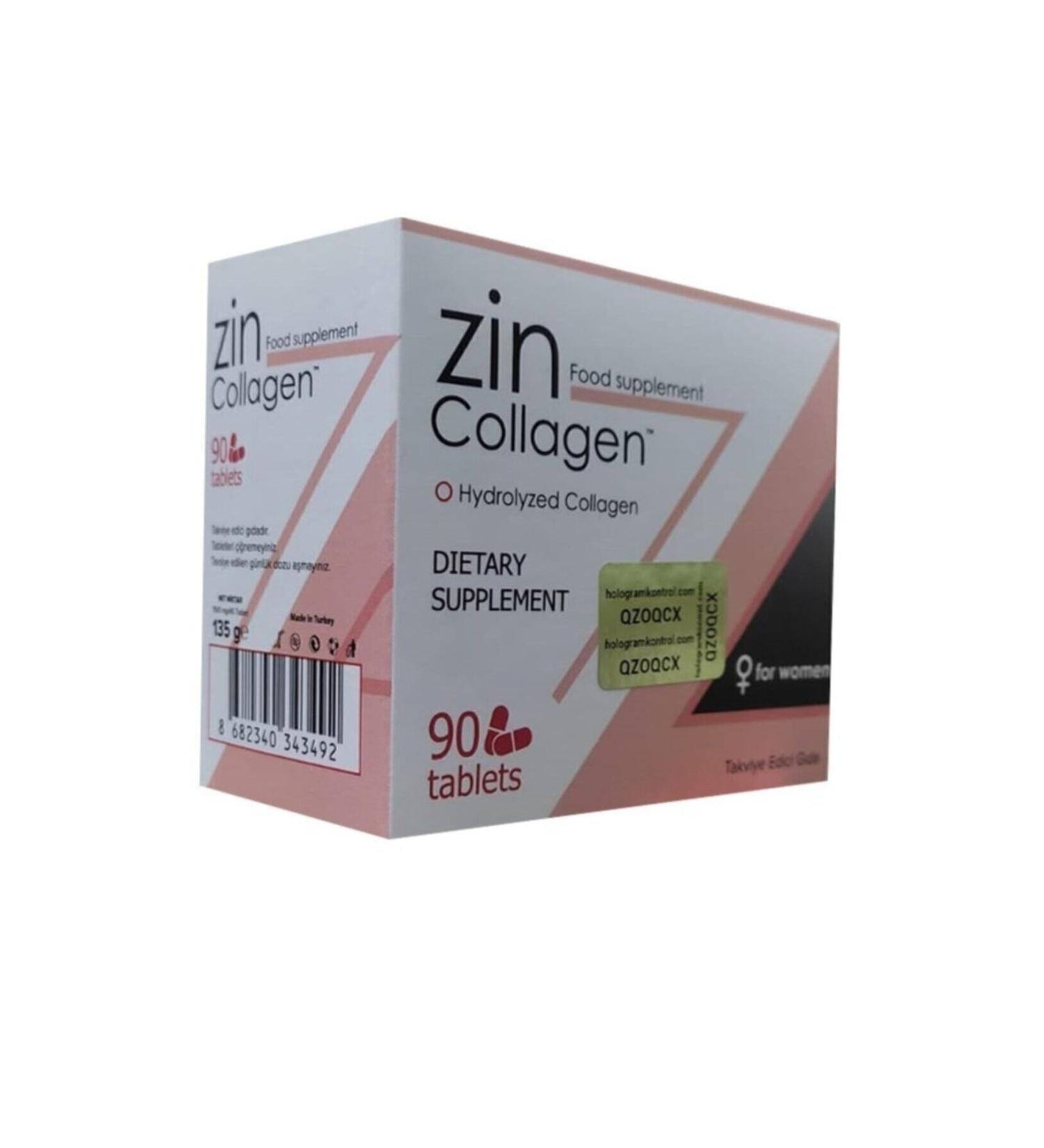Zin Collagen Hair Growth and Strengthening Food Supplement for Women .135 gr 90 Tablets - Buy Online on GoSupps.com
