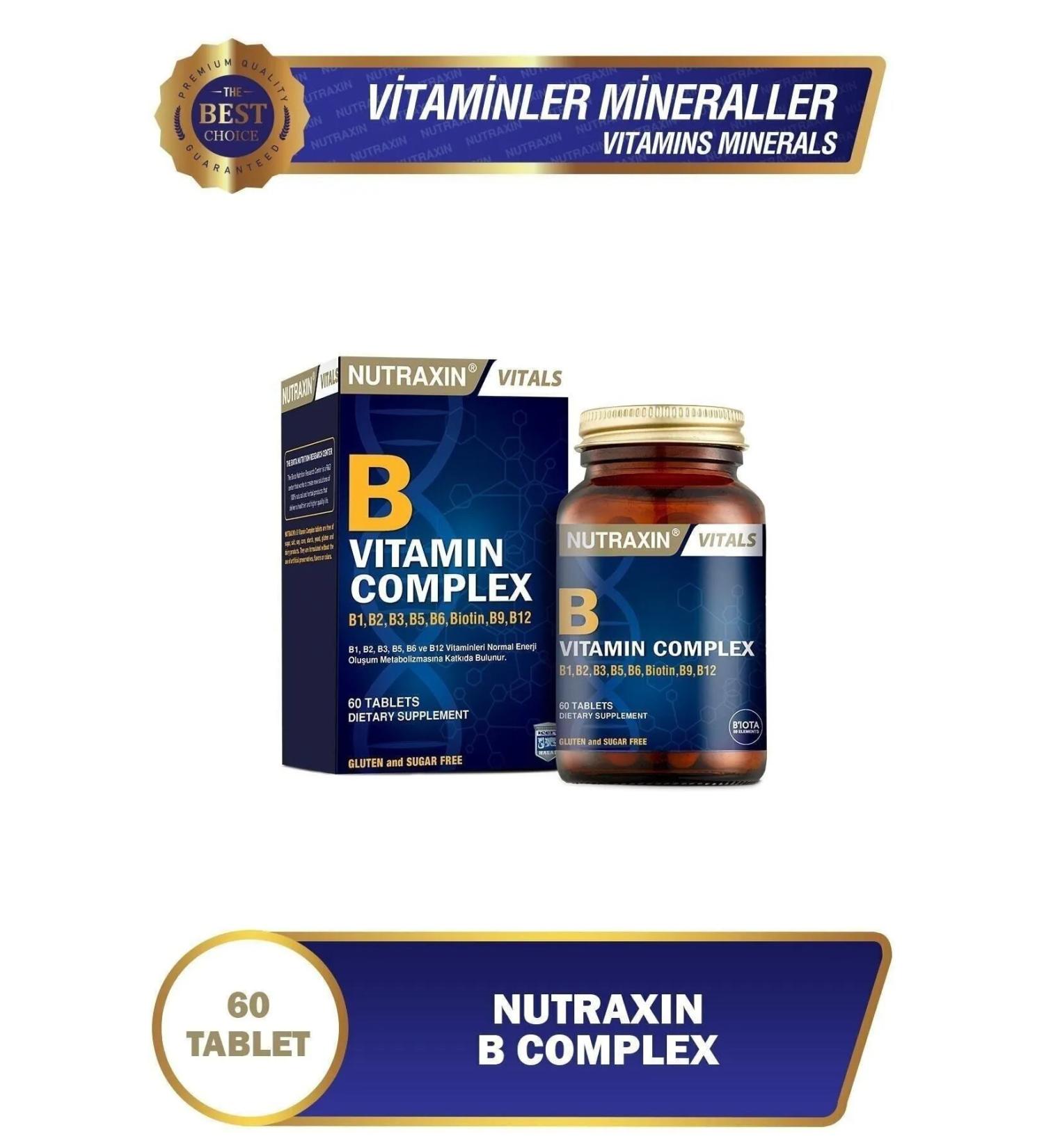 Nutraxin B Complex Vitamin 60 Tablet 3 Pack
