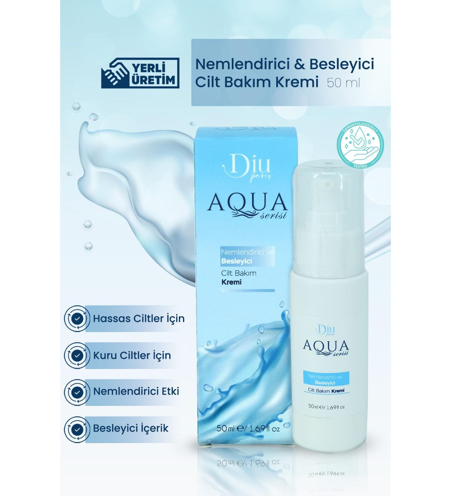 Diu Paris Aqua Moisturizing Nourishing and Repairing Skin Care Cream Lotion For Dry and Sensitive Skin 50 ml - Buy Online on GoSupps.com