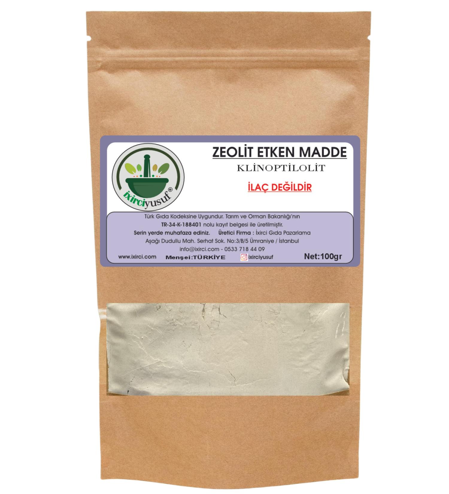 ixirciyusuf Zeolite Powder Micronized Zeolite Clinoptilolite (100gr)