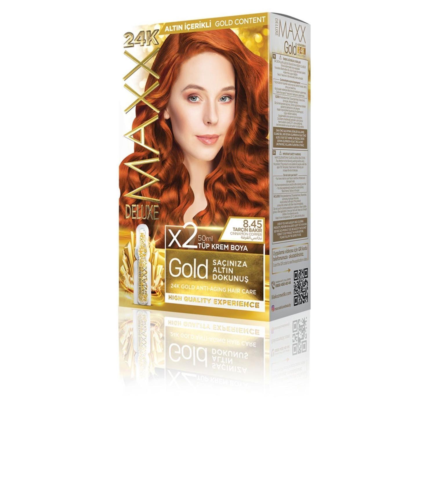 MAXX DELUXE GOLDEN SERIES 24K Gold Content Tube Dye and Hair Care Serum 30 GREAT COLORS (2X50 ML) - Buy Online on GoSupps.com