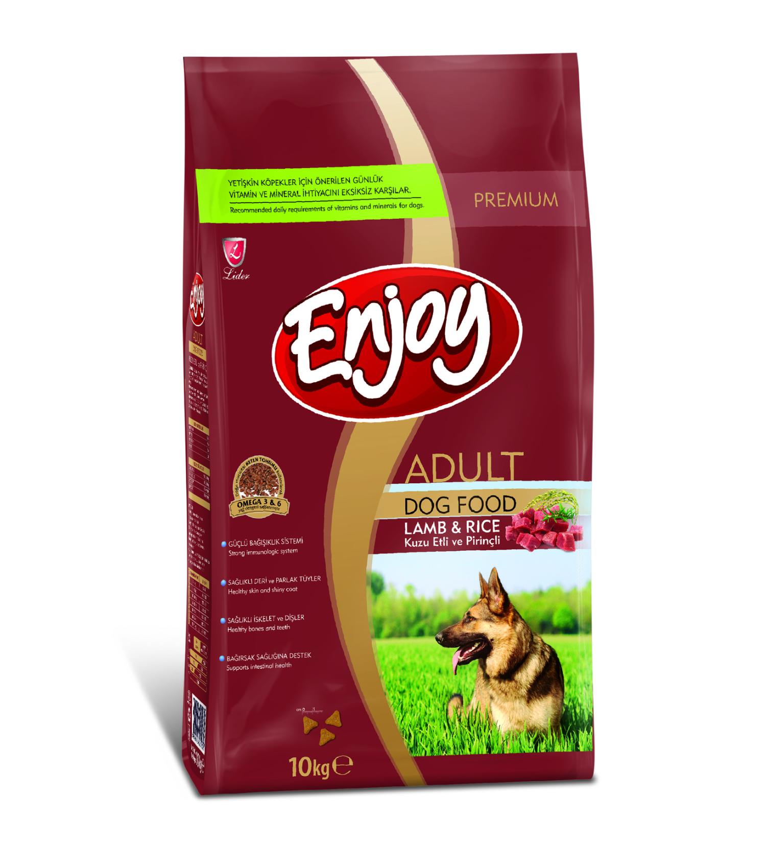 Enjoy Lamb Meat Rice Adult Dog Food 10 Kg