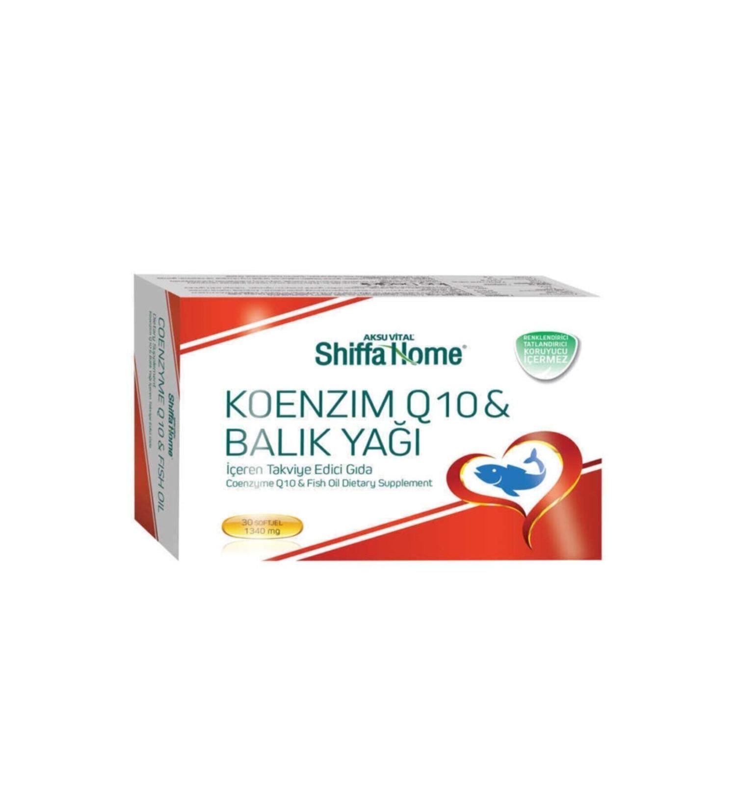 Shiffa Home Coenzyme Q10 Fish Oil 30 Softgel 1340 Mg Coenzyme Q-10