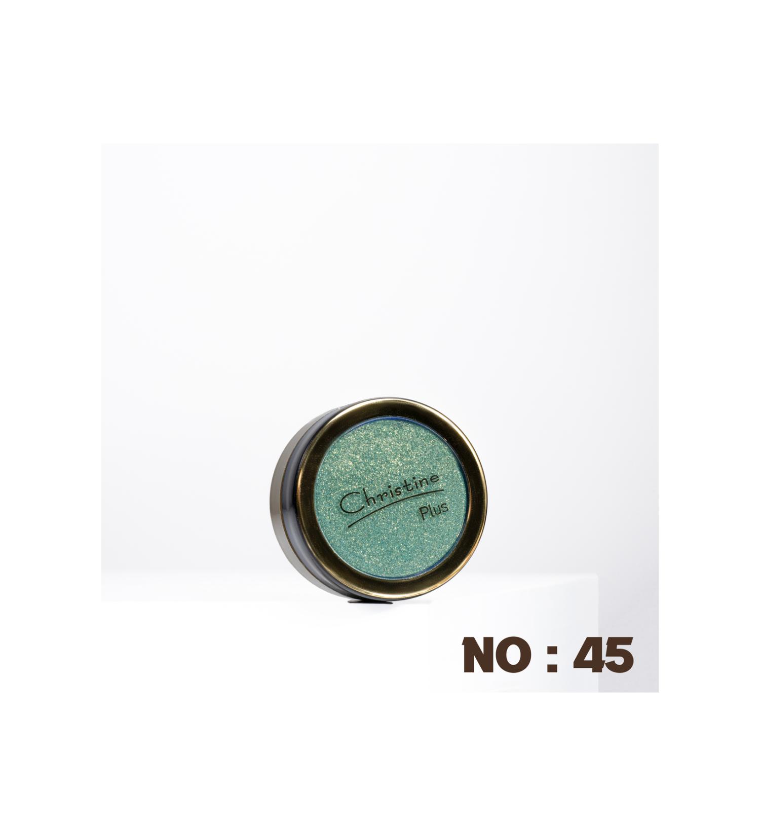 Christine Plus Glitter Single Eyeshadow Soft Color Shiny Eyeshadow Dark-Green No:45