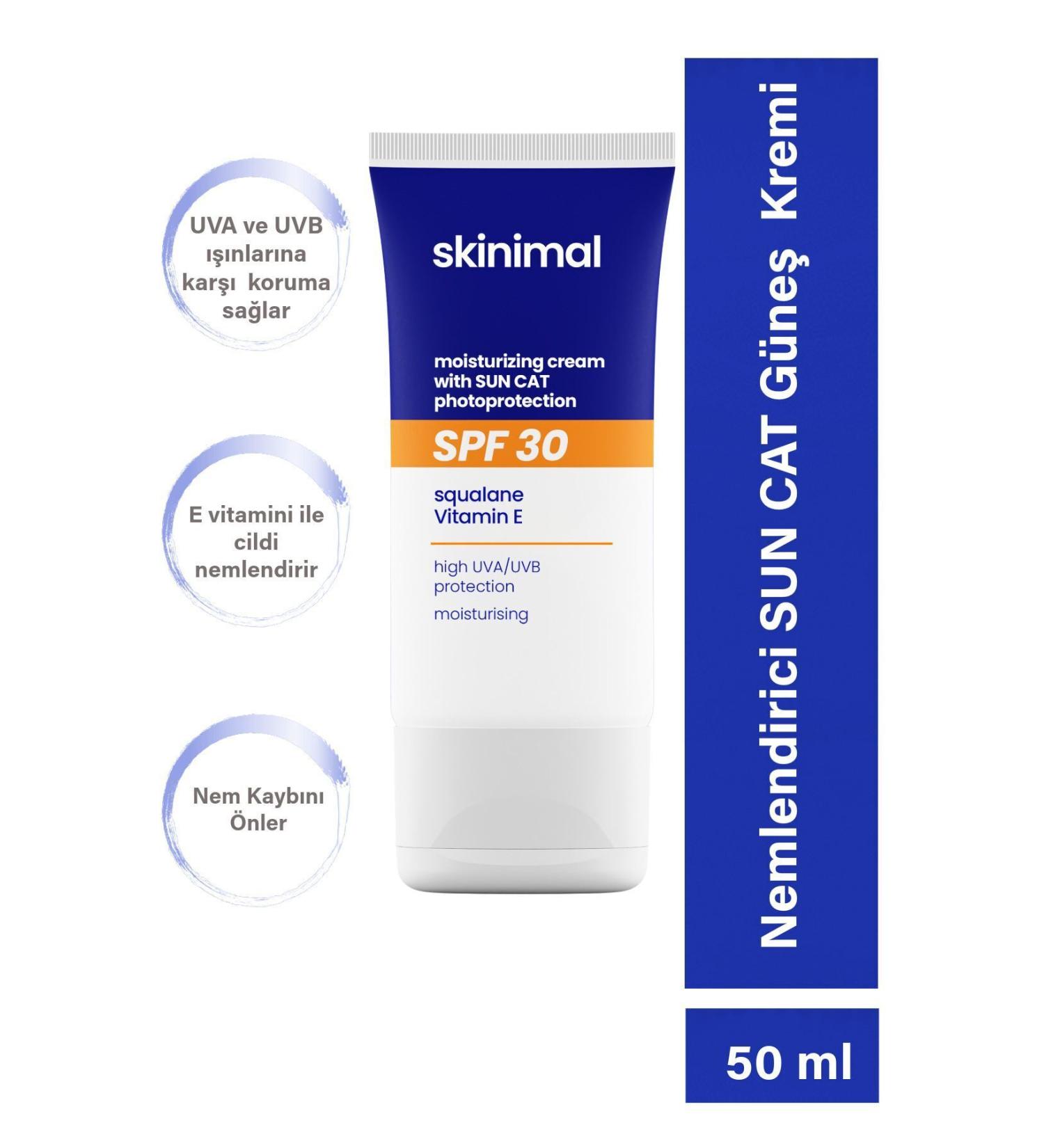 Skinimal SUN CAT Sunscreen Moisturizing Cream SPF 30 50 ml